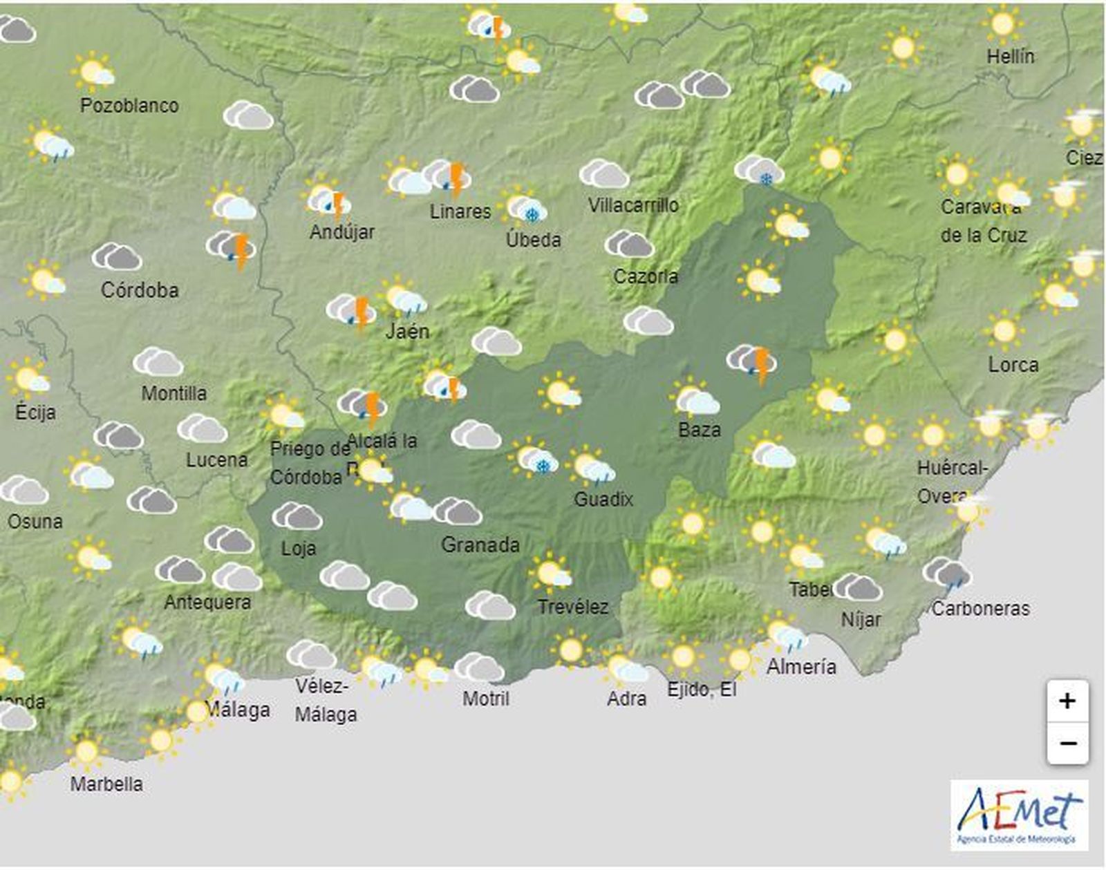 El Tiempo en Granada durante el martes 26 de marzo de 2024
