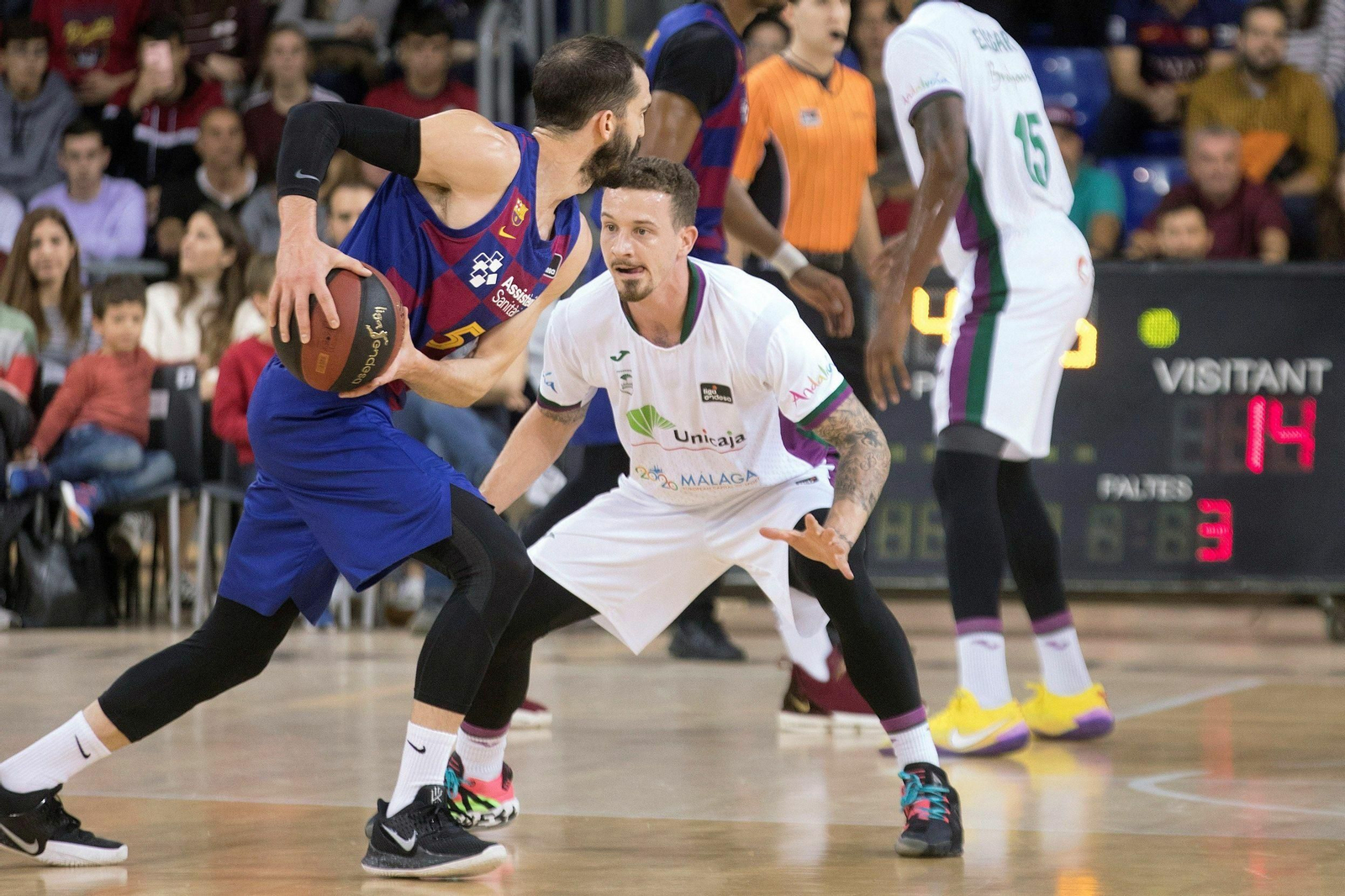 Josh Adams durante el Barcelona-Unicaja.