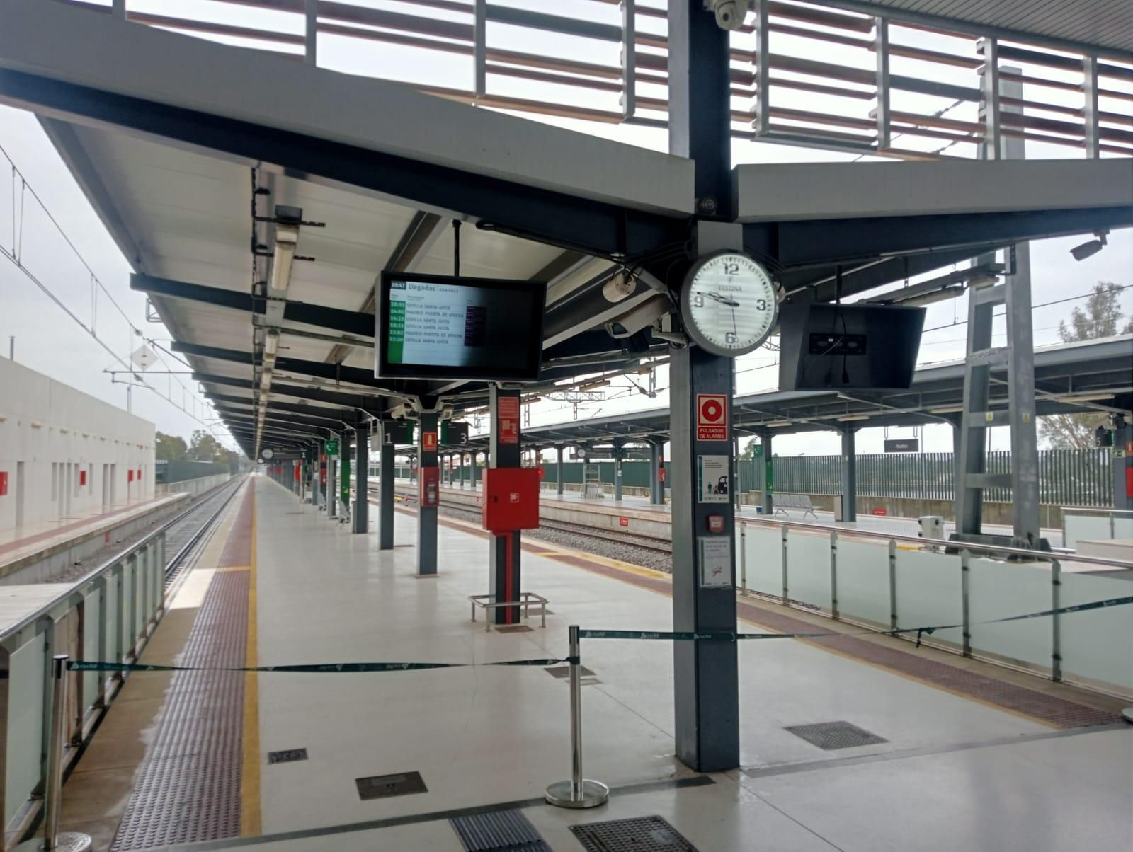 Estación de tren de Huelva este jueves.