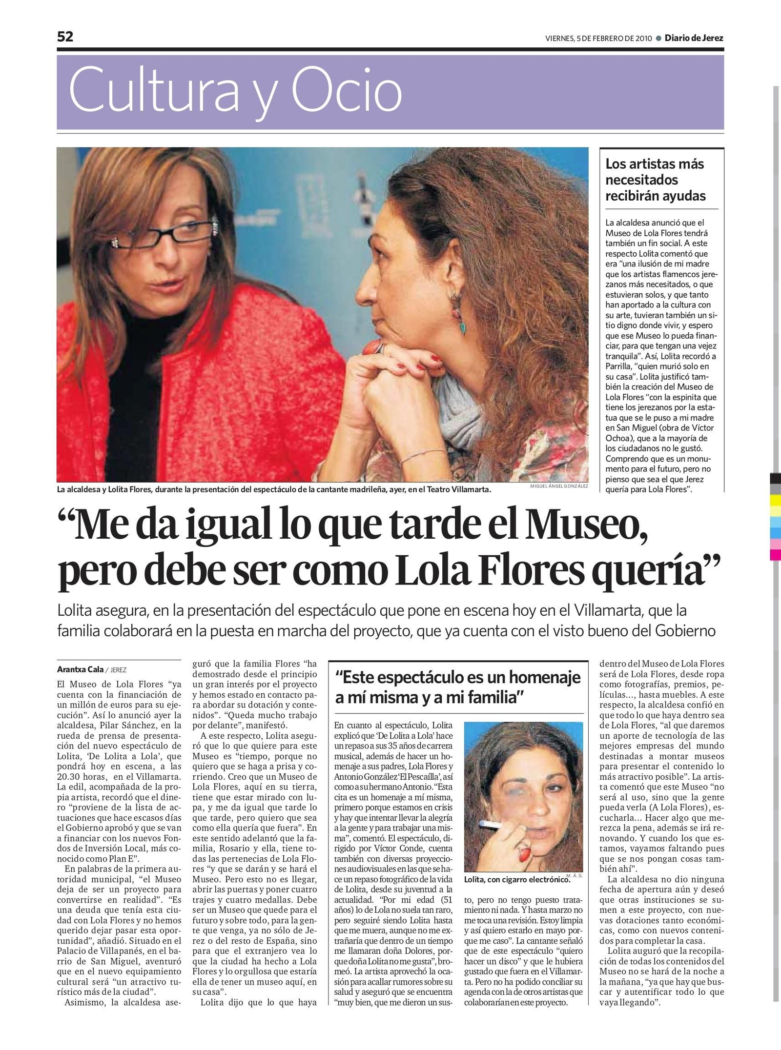 Pilar Sánchez y Lolita, anunciando el museo en Villapanés en 2010.