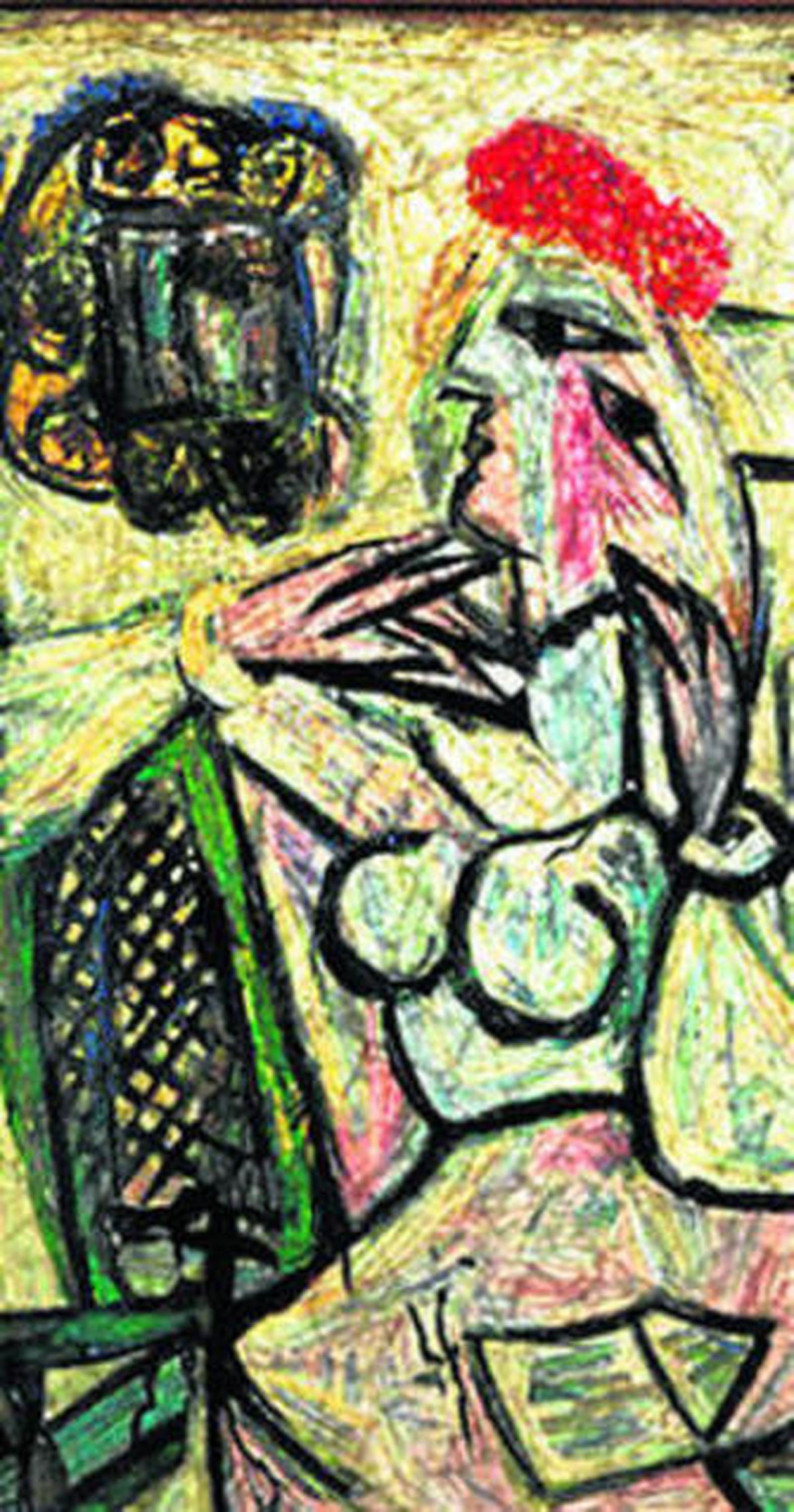 'Mujer sentada con sombrero rojo'.