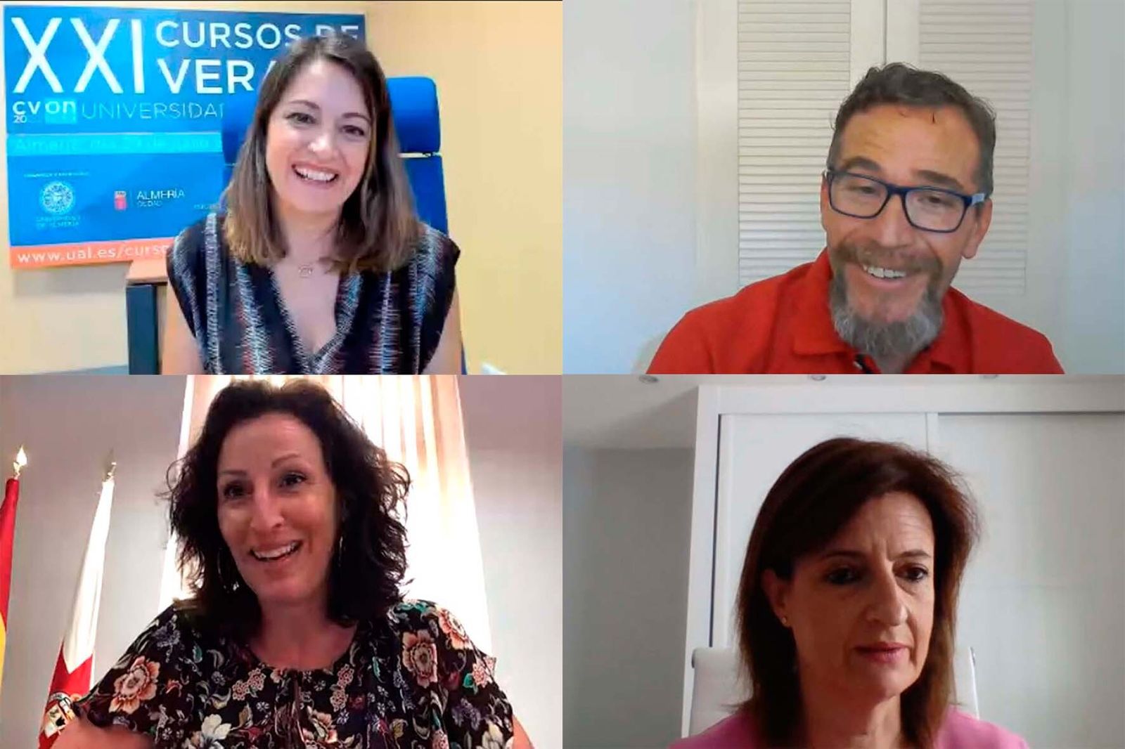 La directora de los cursos de verano, Amalia Magán, clausura este seminario junto a los directores del mismo y la concejala del Ayuntamiento de Almería María Vázquez