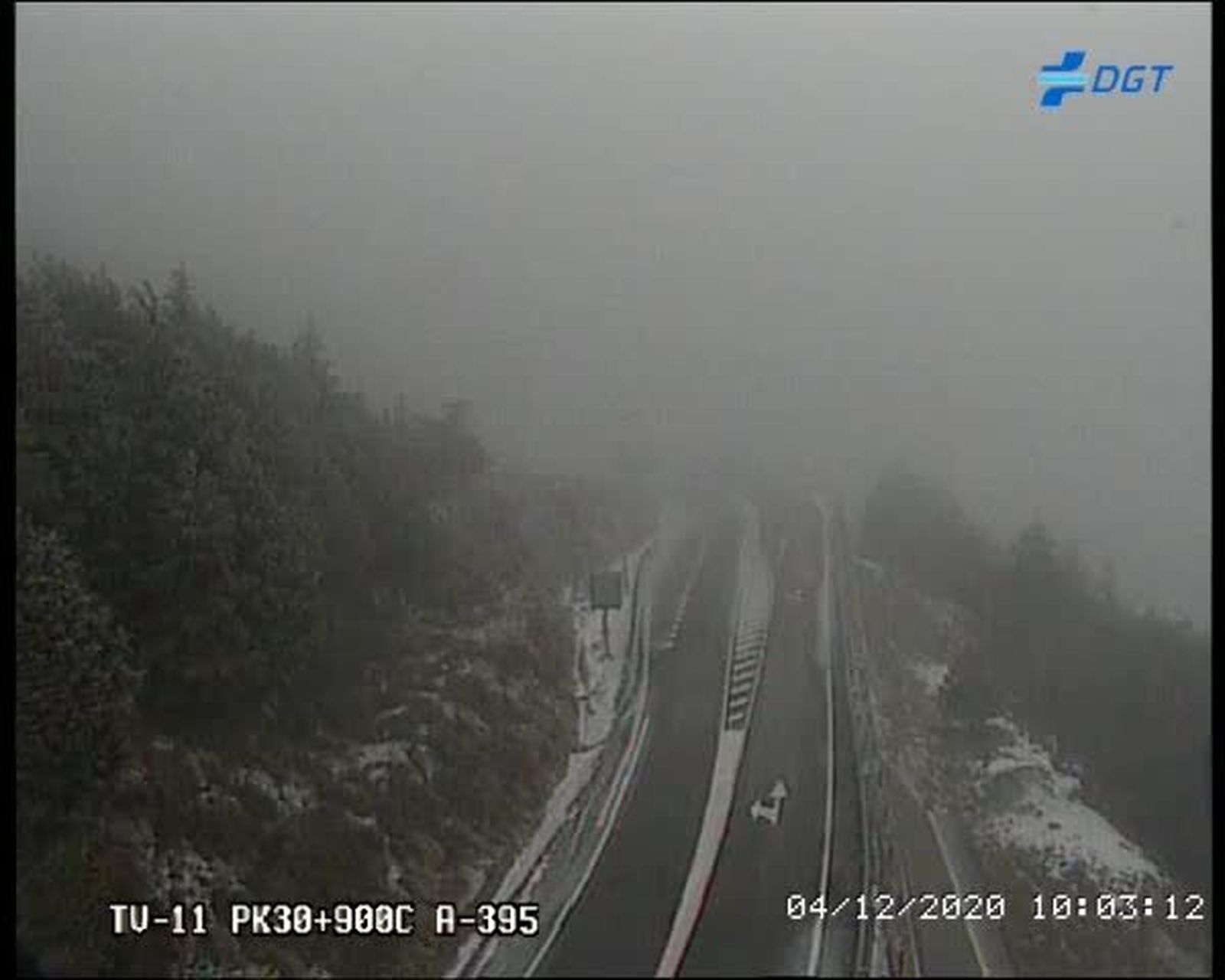 Imagen de las cámaras de la DGT de la A-395, en el kilómetro 30,900.