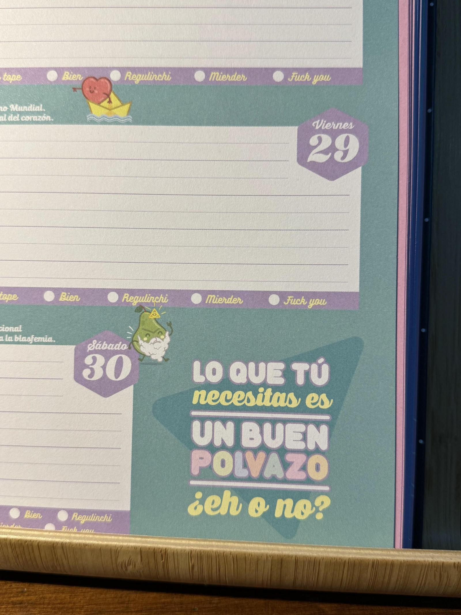 Uno de los mensajes de las agendas que se repartieron en la Cabalgata de Reyes de San Fernando.