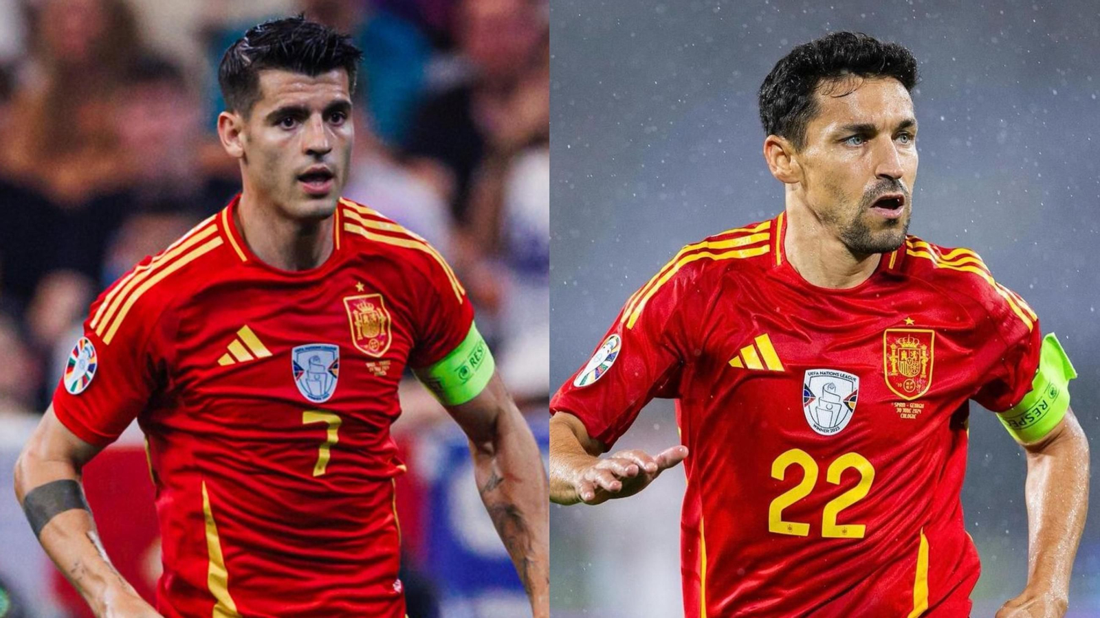 Álvaro Morata y Jesús Navas, ambos con el brazalete de la selección