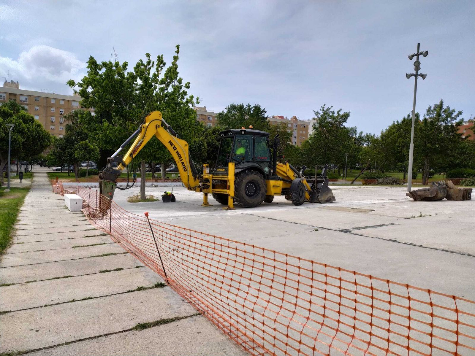 Obras en el parque del Barrero.