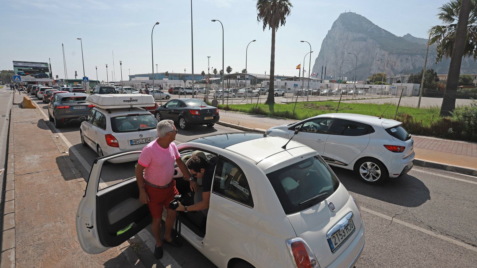 Colas de entrada a Gibraltar.