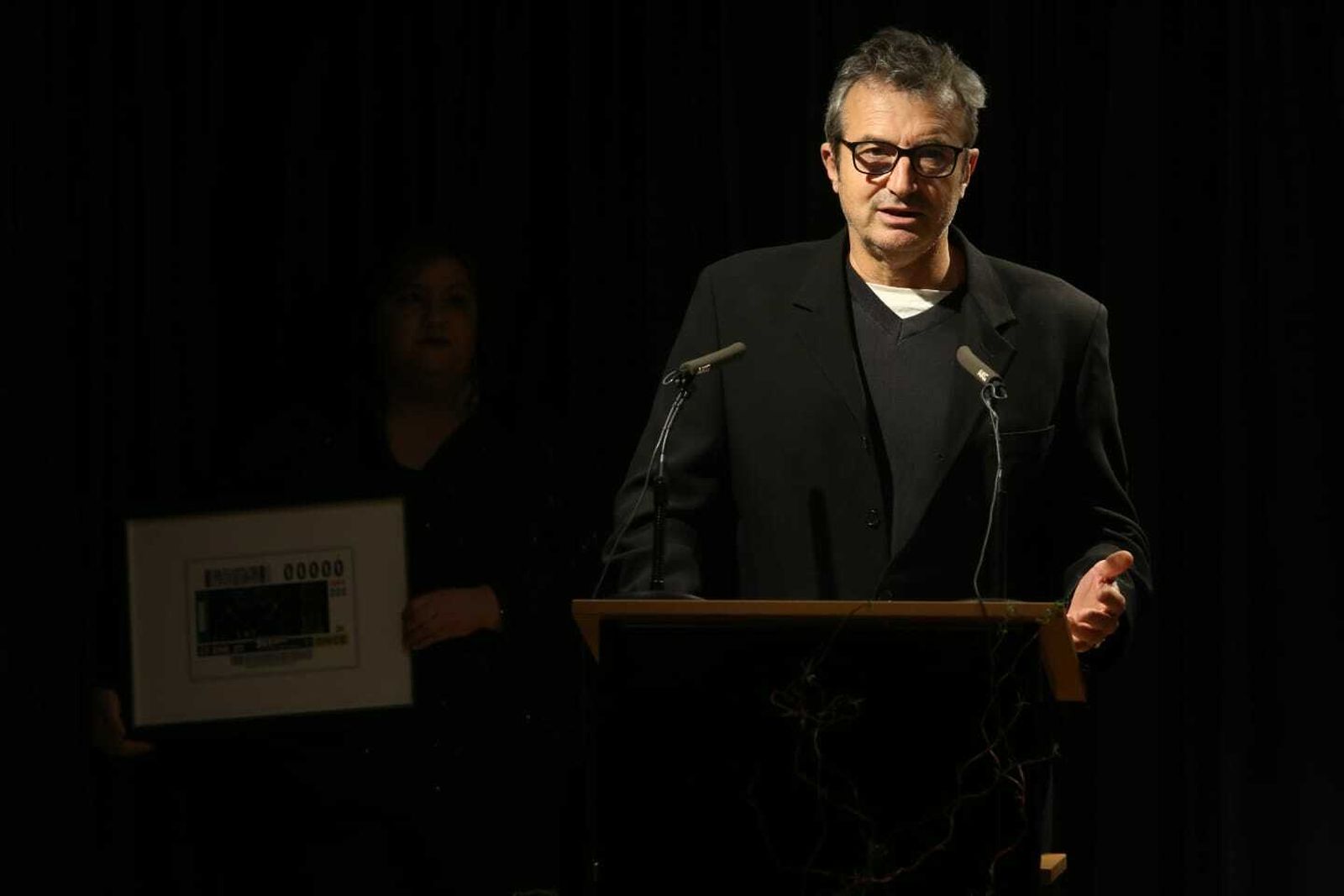 El presidente de la Academia de Cine, Mariano Barroso, este jueves en la sede de la ONCE.