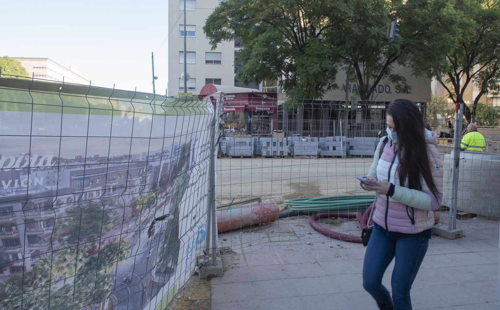 Imágenes de las obras en Ramón y Cajal para el túnel del tranvía