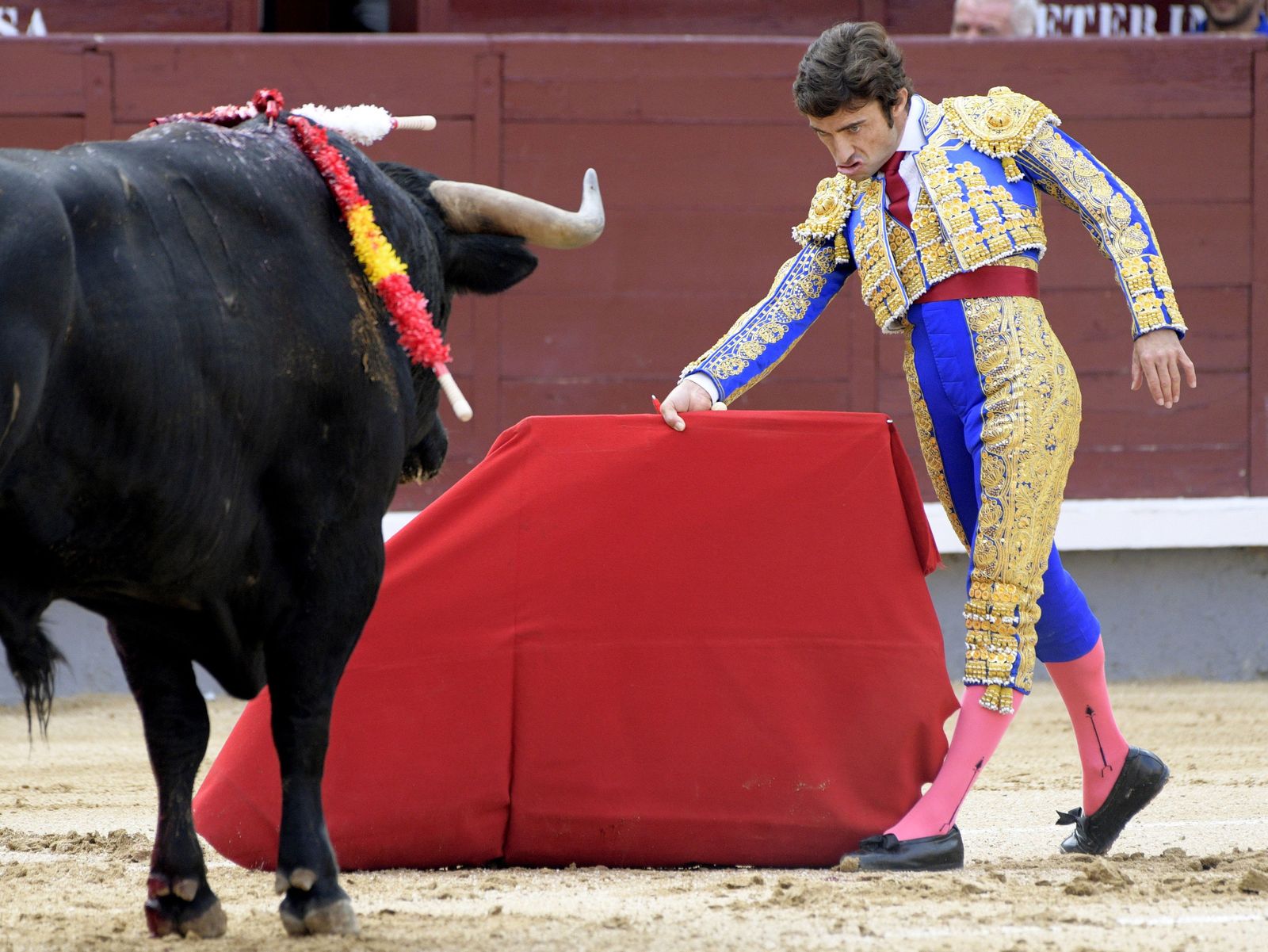 Fernando Robleño cita al toro de Cuadri que abrió plaza.