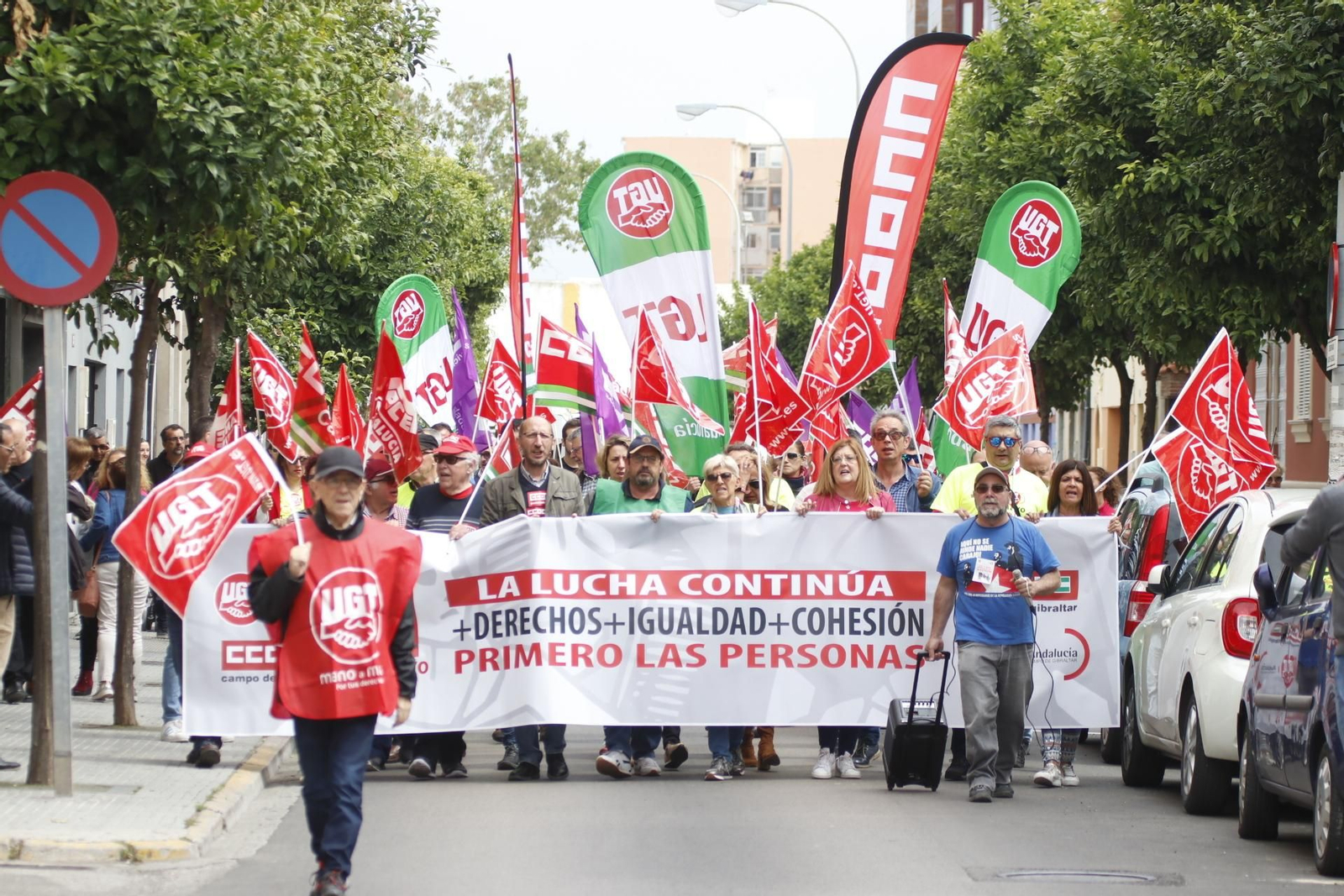 La manifestación por el Día del Trabajador en La Línea