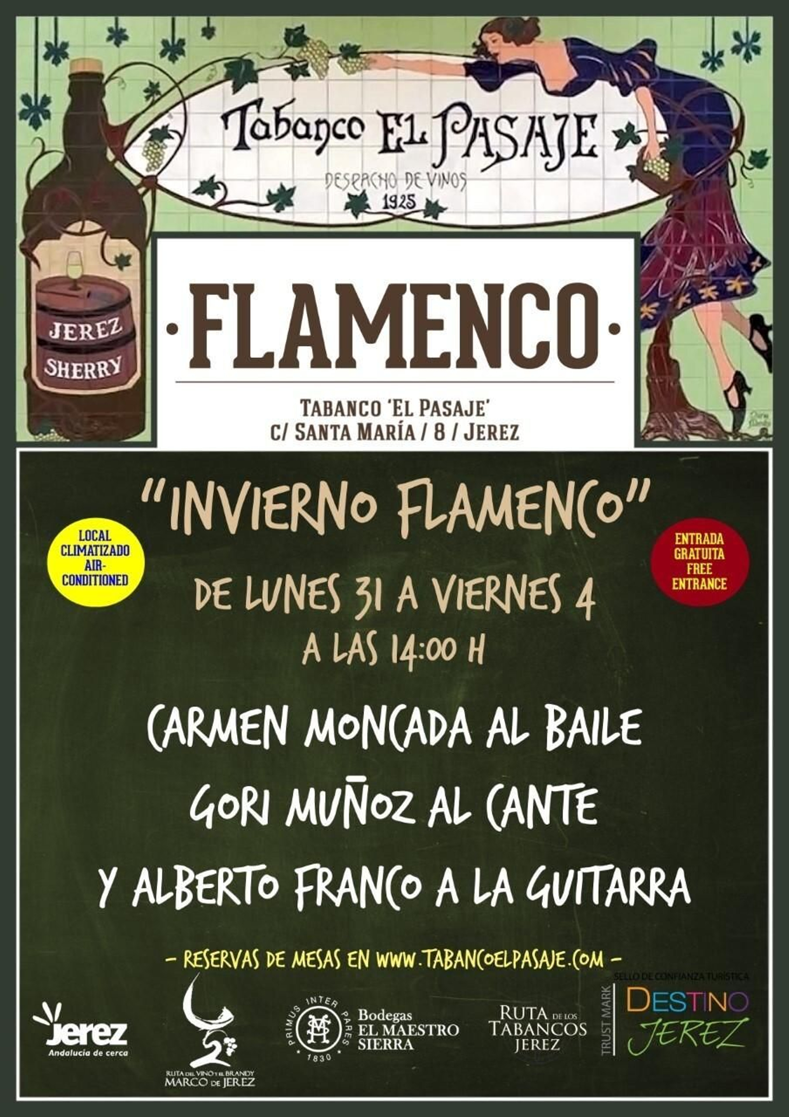 El Tabanco El Pasaje ofrece actuaciones todos los días del año