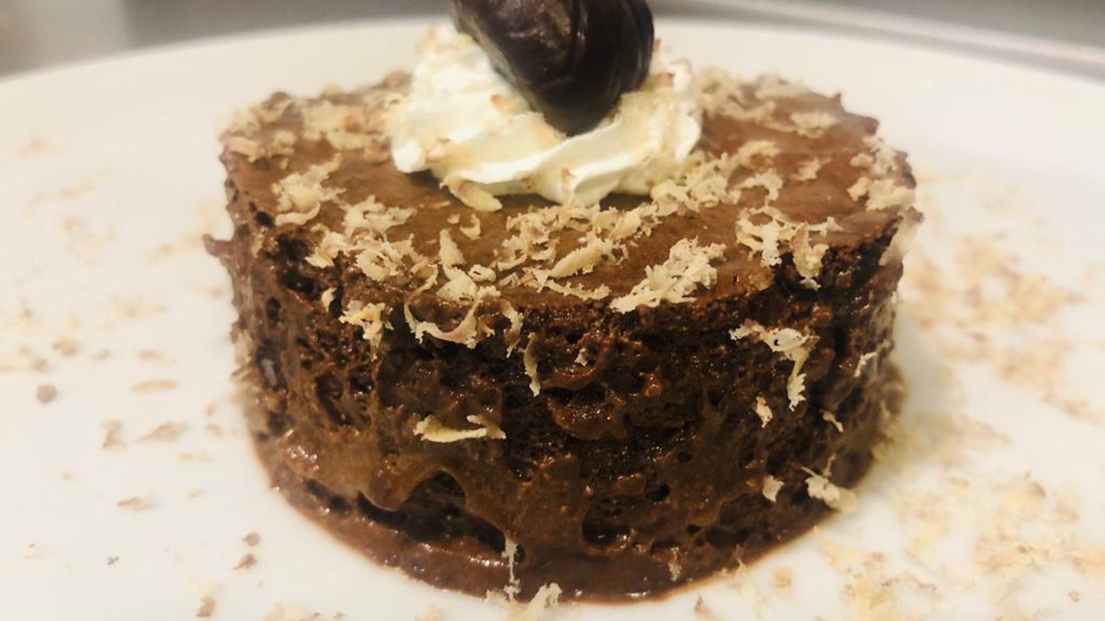 Mousse de chocolate con castañas