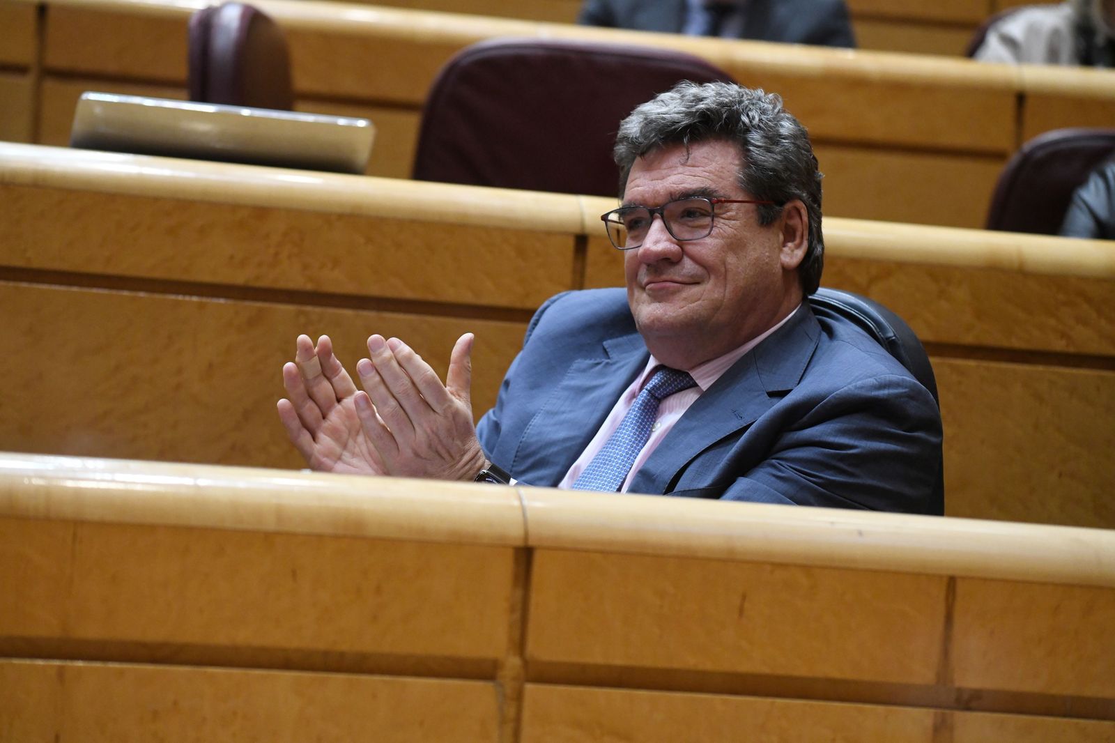 El ministro de Inclusión, Seguridad Social y Migraciones, José Luis Escrivá , durante una sesión de control al Gobierno en el Senado.de pensiones