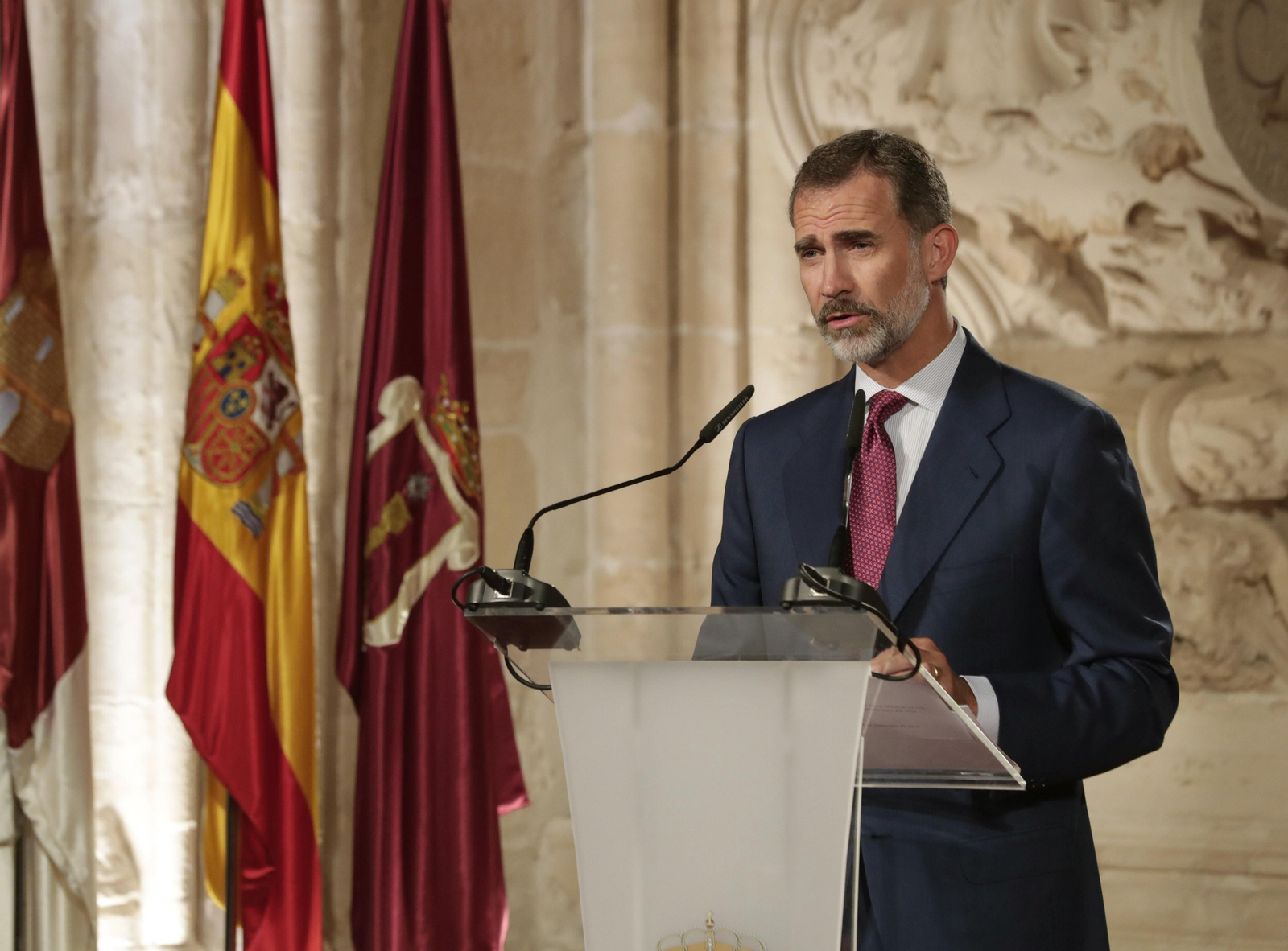 El Rey Felipe VI, durante su discurso en la ceremonia de entrega de los Premios Nacionales de Cultura 2016