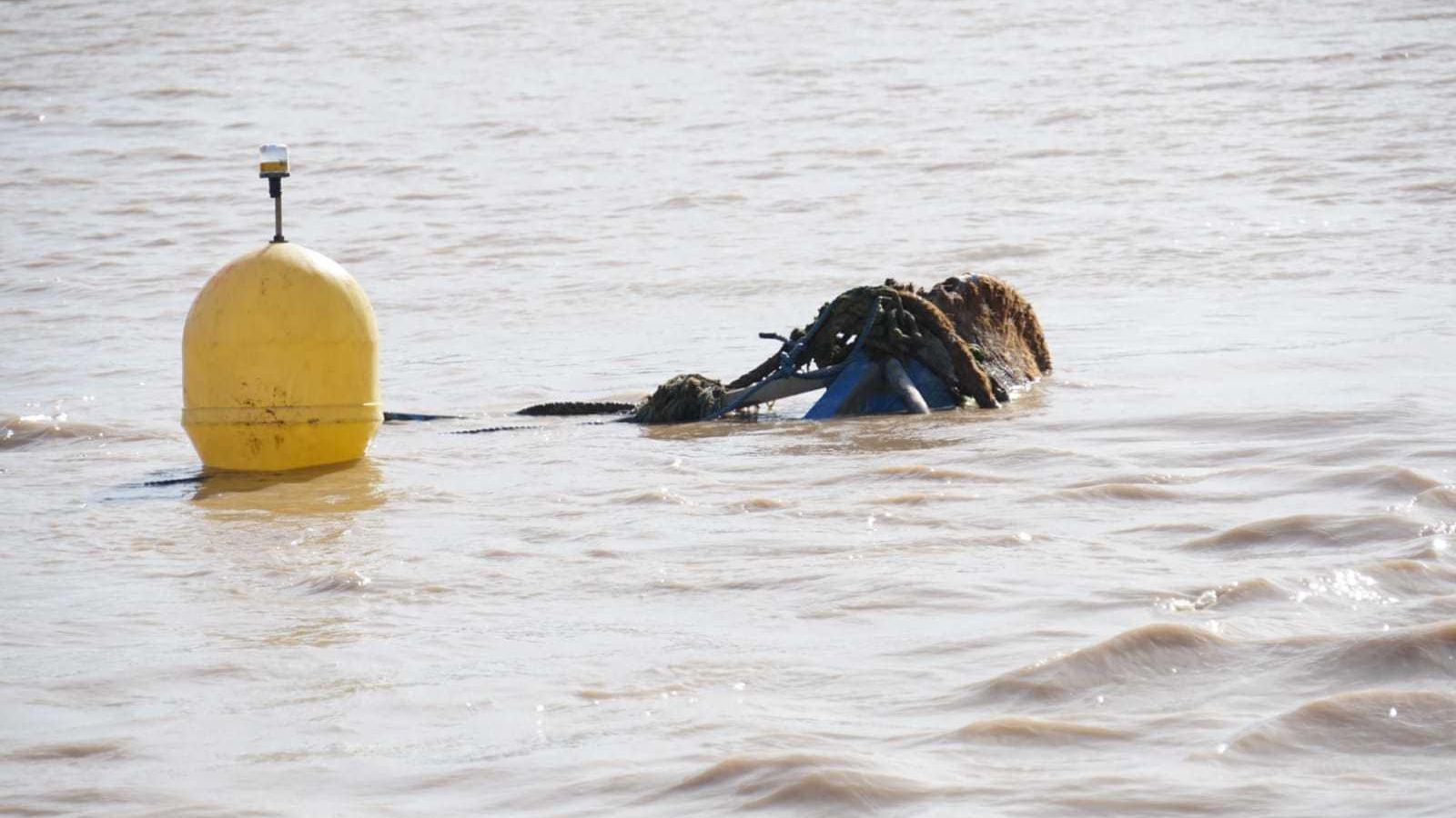 La única parte visible del angulero hundido en Trebujena.