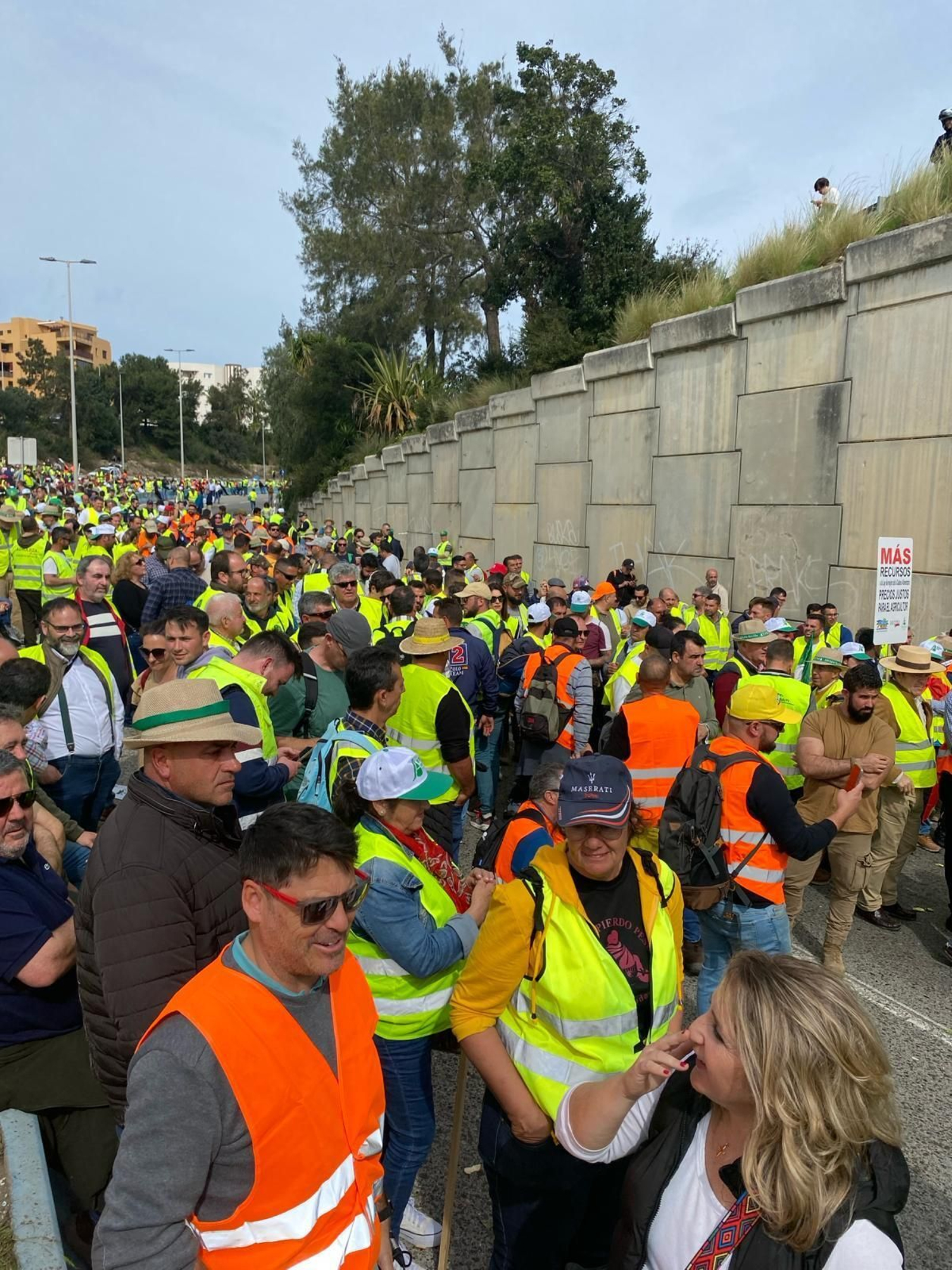 Manifestantes en el Puerto de Algeciras.