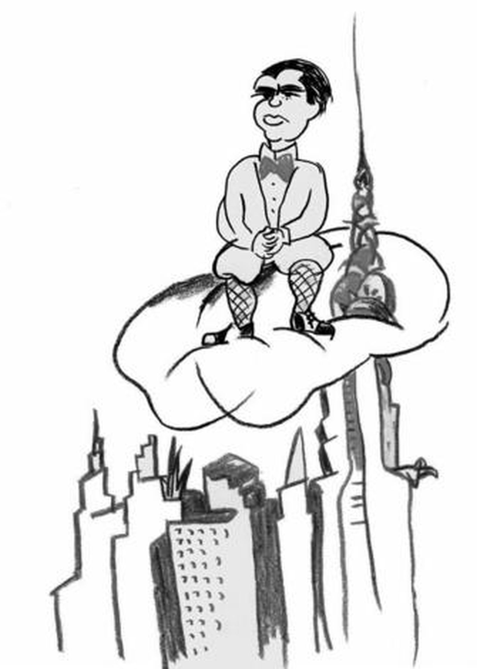 Lorca, sobre la efigie del Empire State.