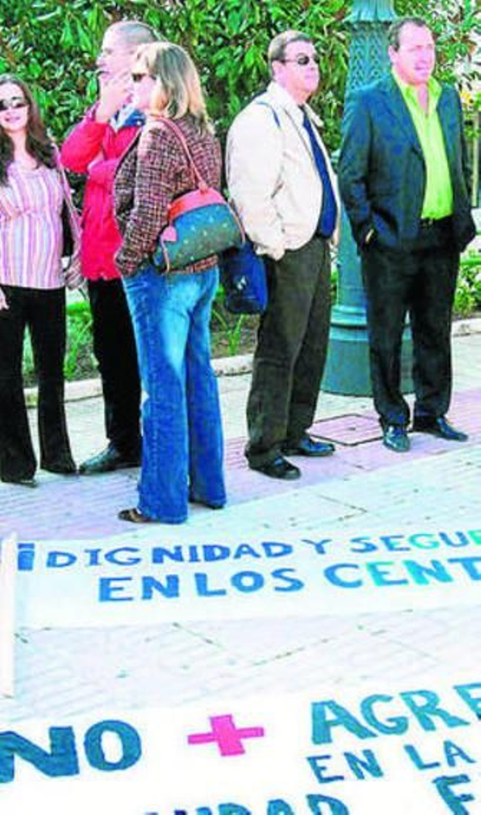 Docentes en una protesta.