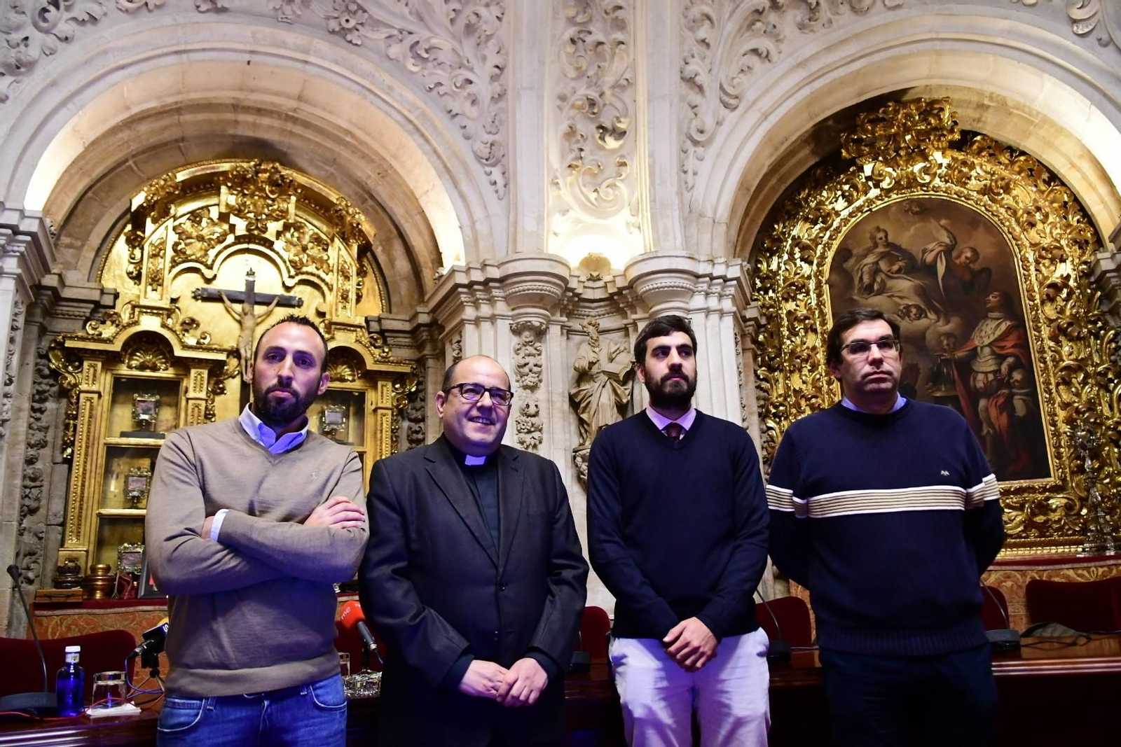 Jiménez Güeto, junto a los técnicos Rafael Ortiz, Daniel Fernández y Raimundo Ortiz, en la presentación del proyecto.