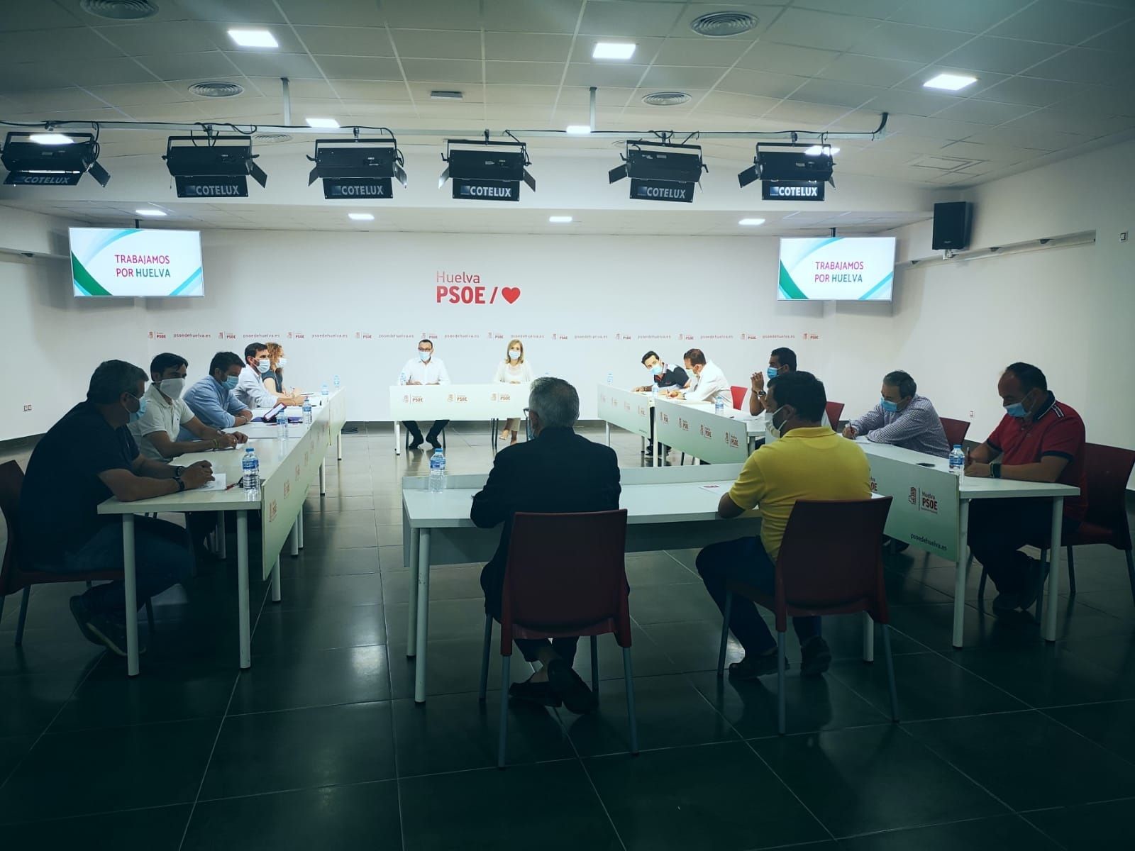 Imagen del encuentro mantenido en la sede del PSOE.
