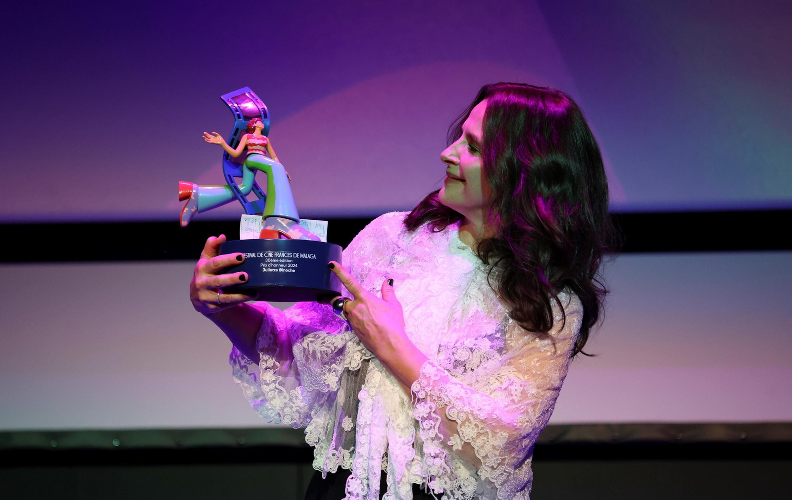 Juliette Binoche recibe en Málaga el Primer Premio Honorífico del Festival de Cine Francés
