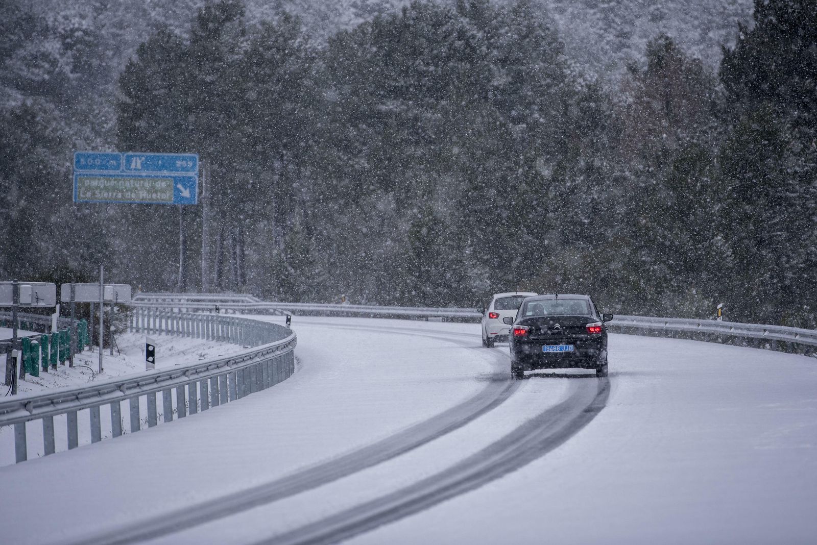 Imágenes de las carreteras cortadas en Granada por la borrasca Gloria