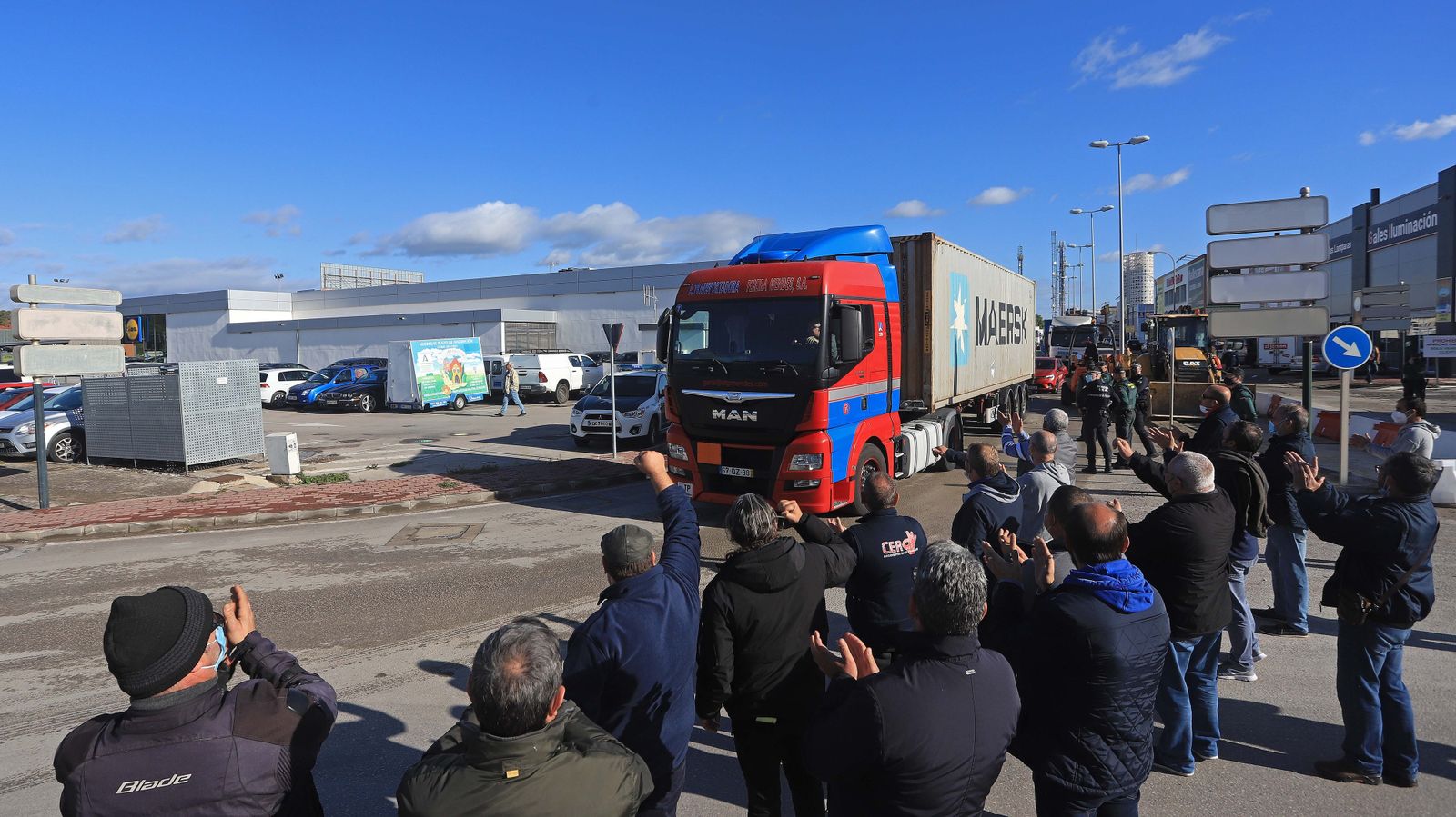 Fotos de los piquetes en el polígono de Palmones