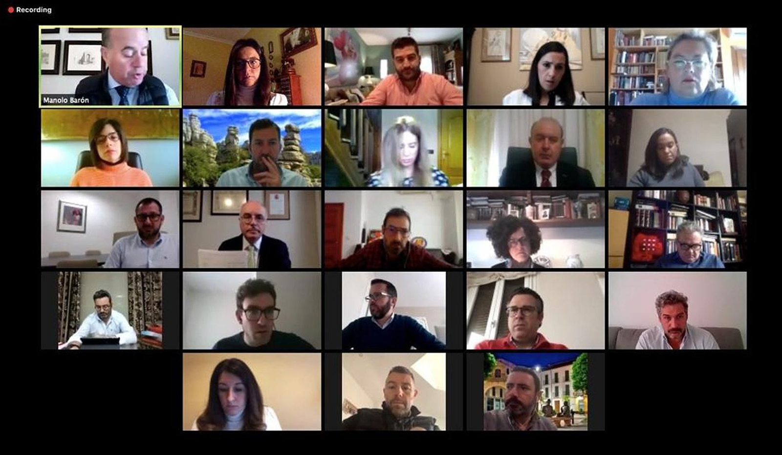 Imagen del pleno telemático celebrado en Antequera