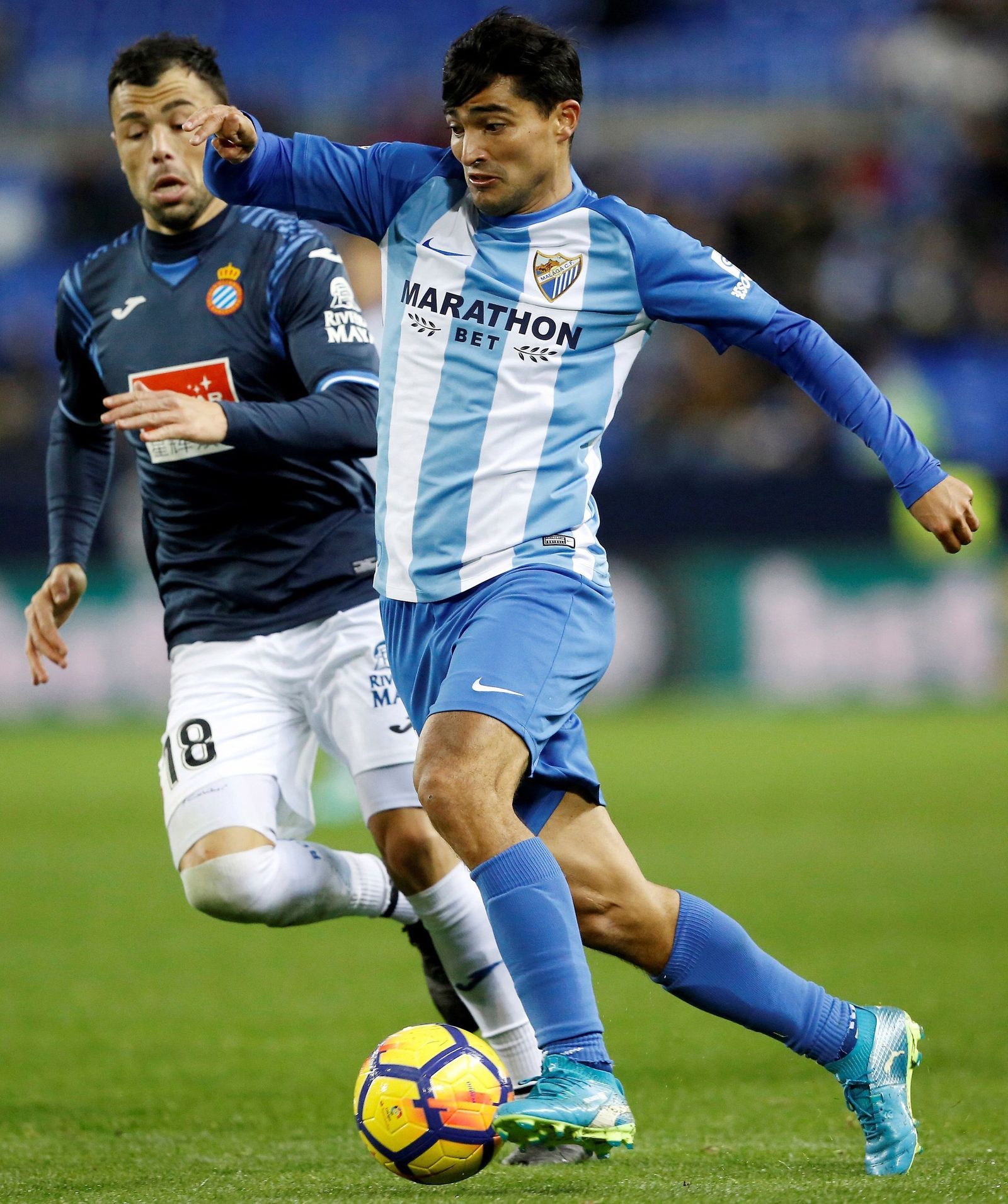 Chory Castro, en el partido contra el Espanyol en La Rosaleda.