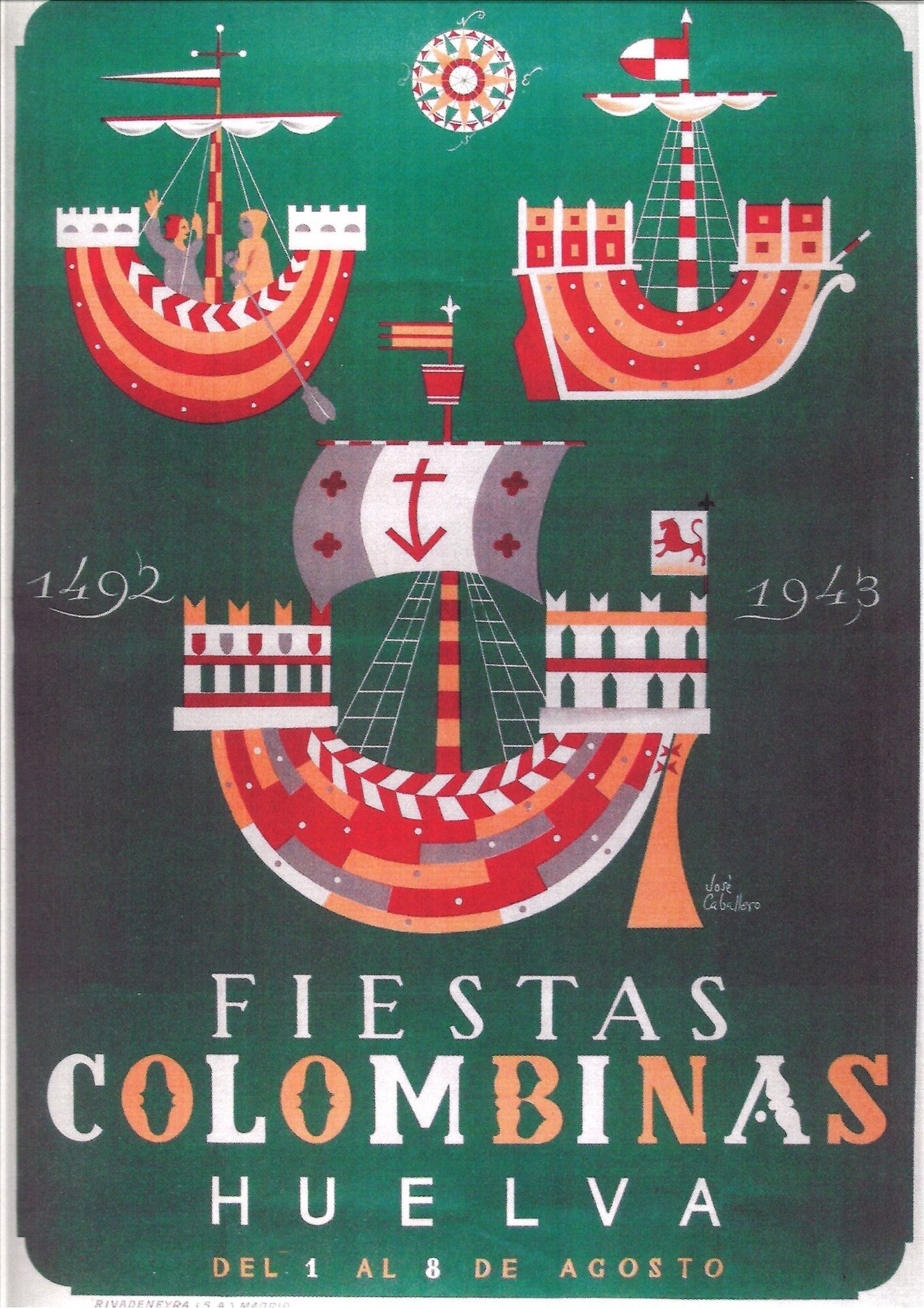 Cartel d elas Fiestas Colombinas de 1943, de José Caballero.