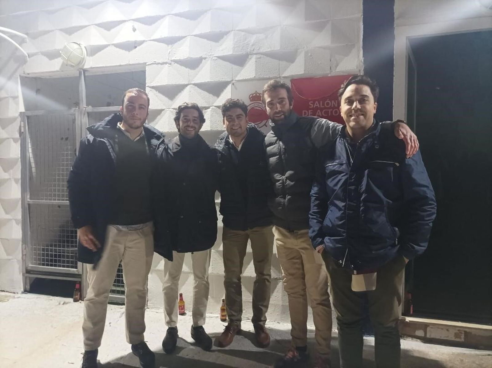 Manuel Becerro,  Nicolás Lucero, Jaime Arnoso, Adolfo Devesa yJavi Fernández Crespo coincidieron en la reunión gastronómica marinera.