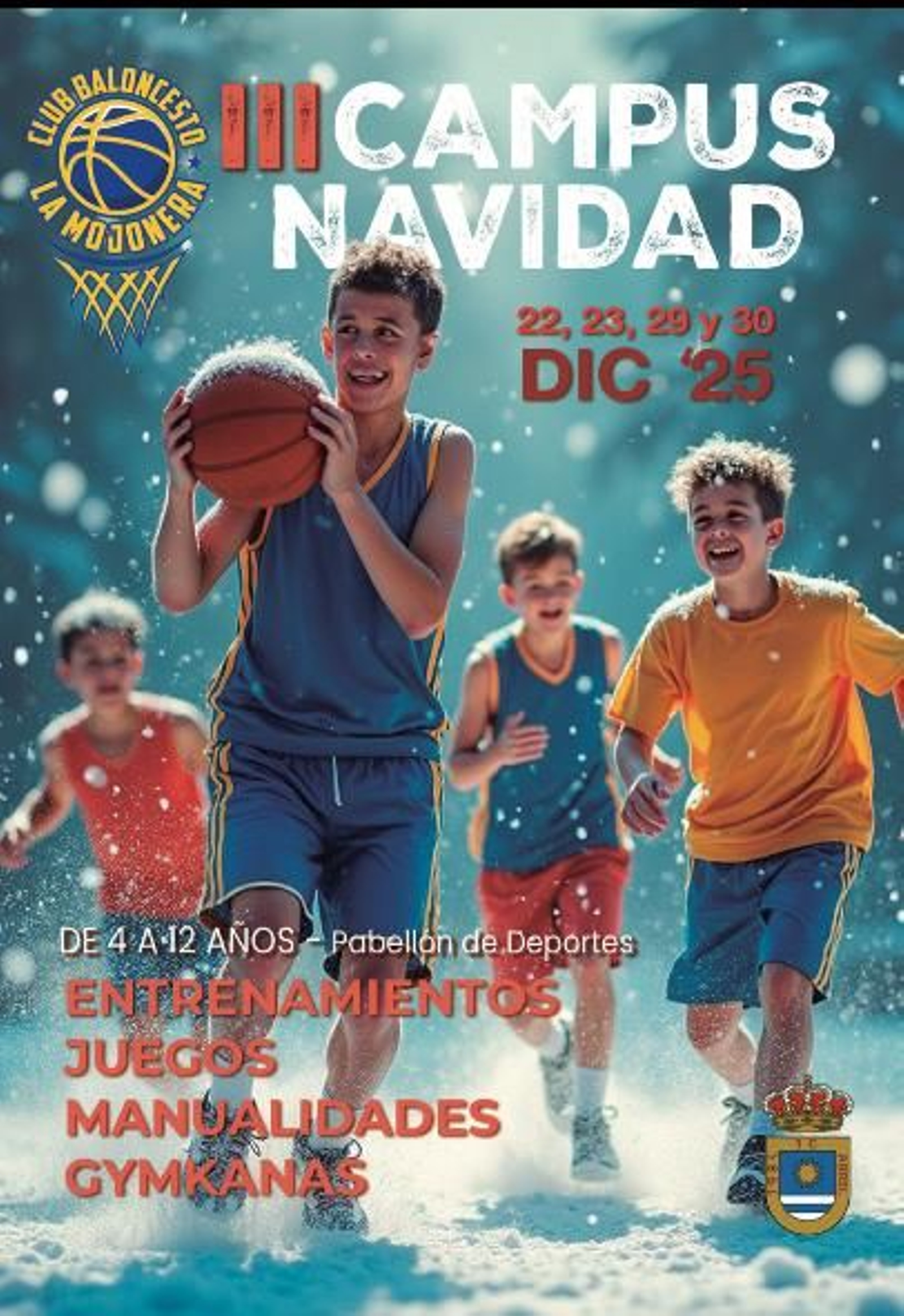 Cartel oficial de este tercer Campus de Navidad del club mojonero.