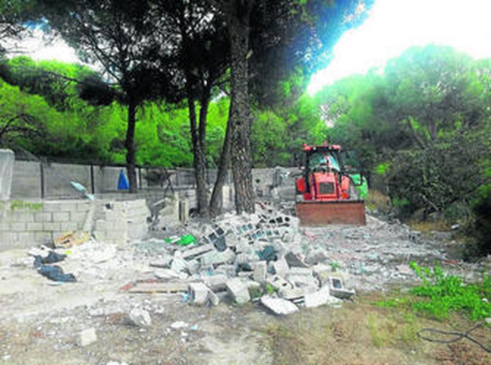 Derribo del albergue de la protectora El Arca de Noé.