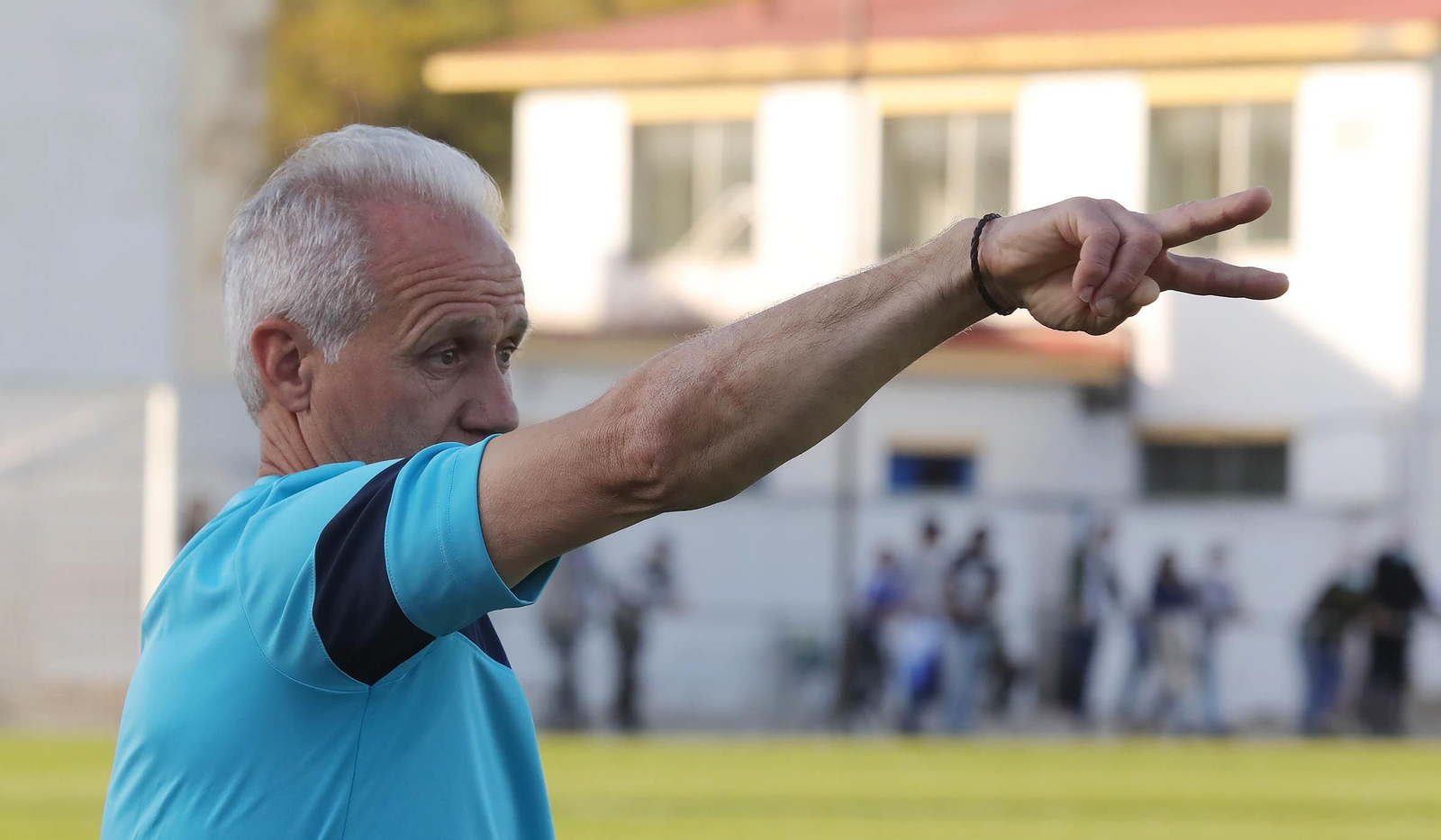 Rafa Carrillo, en el Pedro Garrido en su etapa como técnico de la Lebrijana.