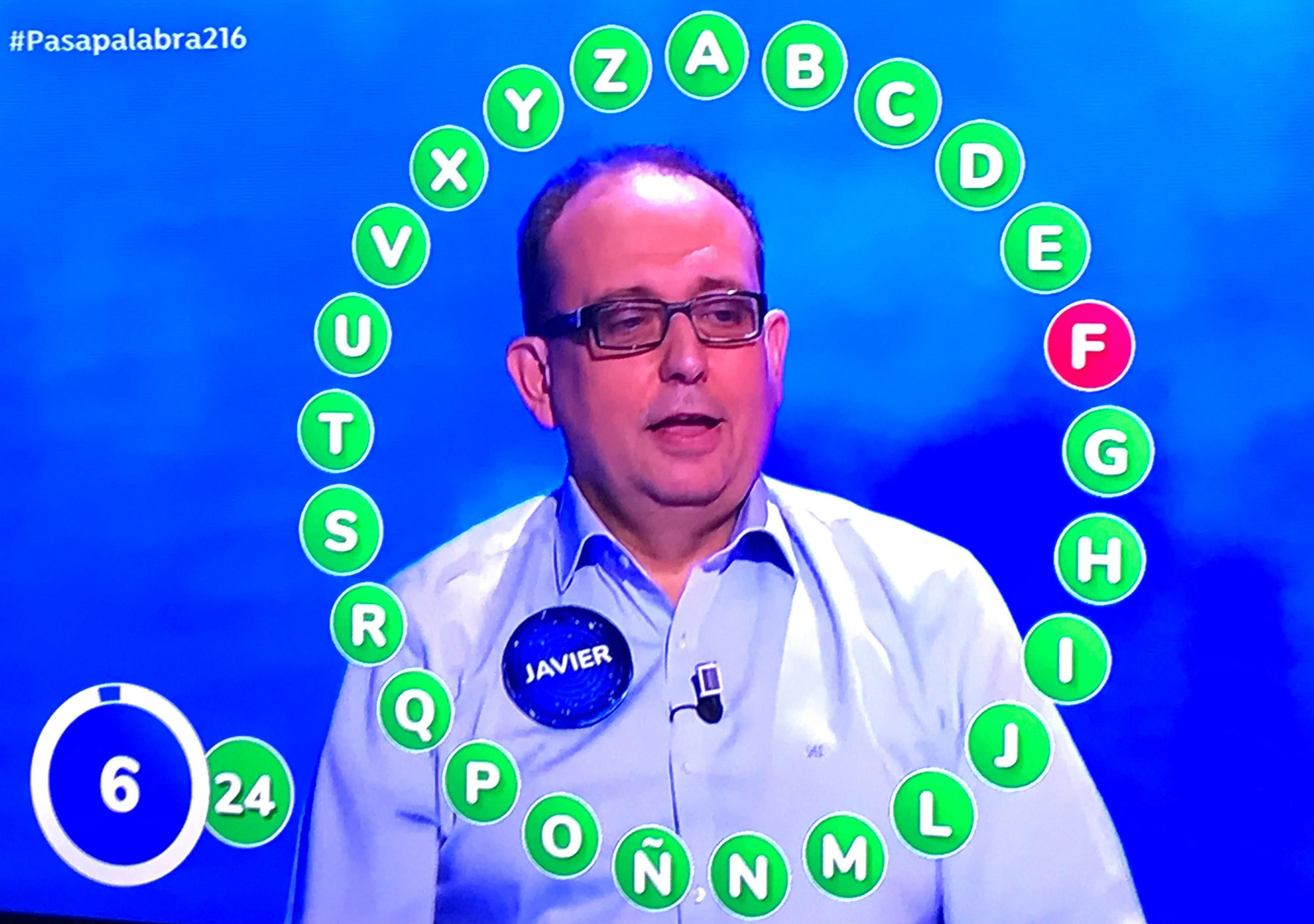 Javier Dávila tras fallar el término de la letra efe este miércoles