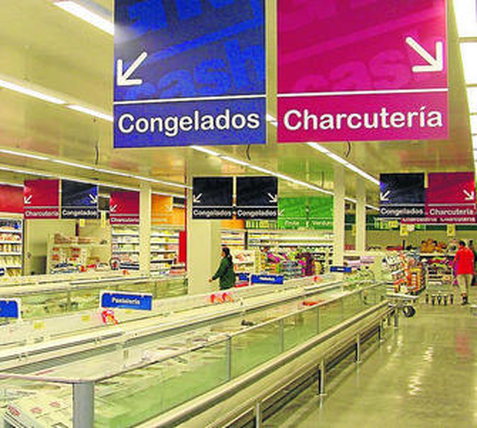 El interior del supermercado.