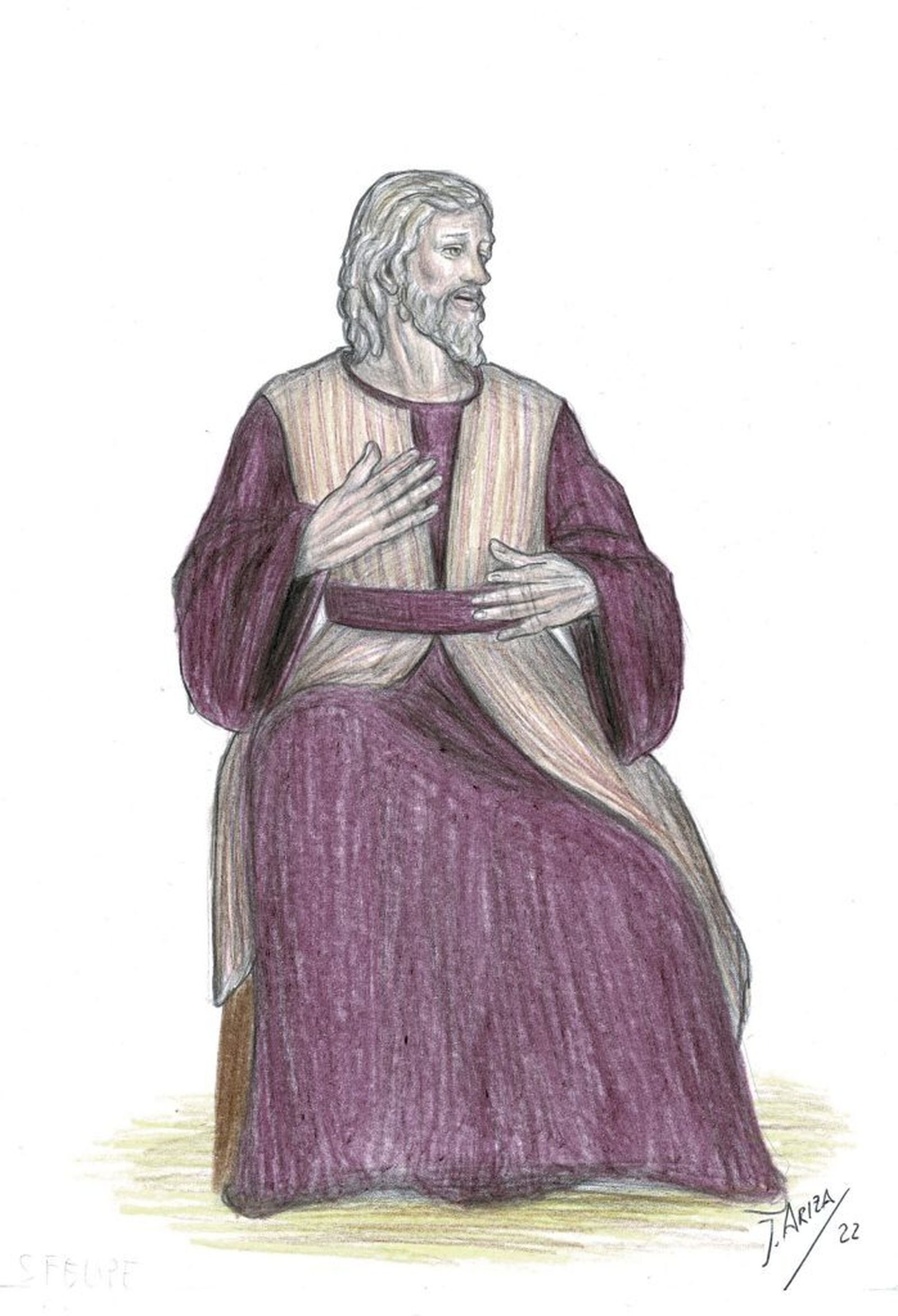 El ropaje del apóstol Felipe.