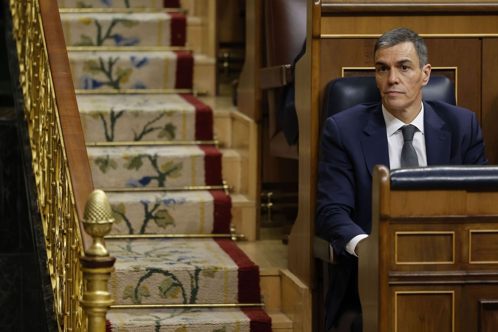 El presidente del Gobierno, Pedro Sánchez, ayer en el Congreso de los Diputados.