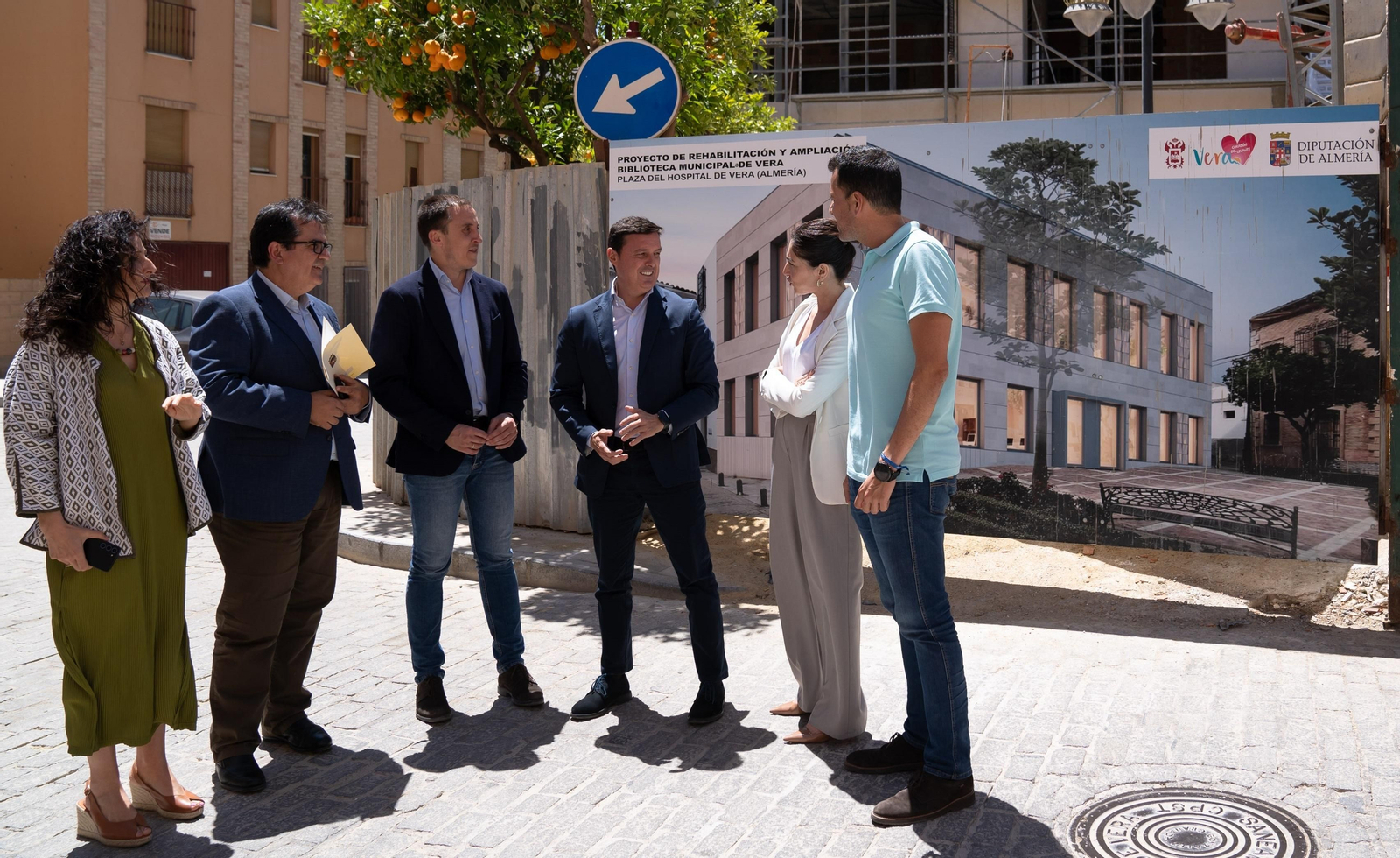 Visita a las obras de la Biblioteca Municipal.
