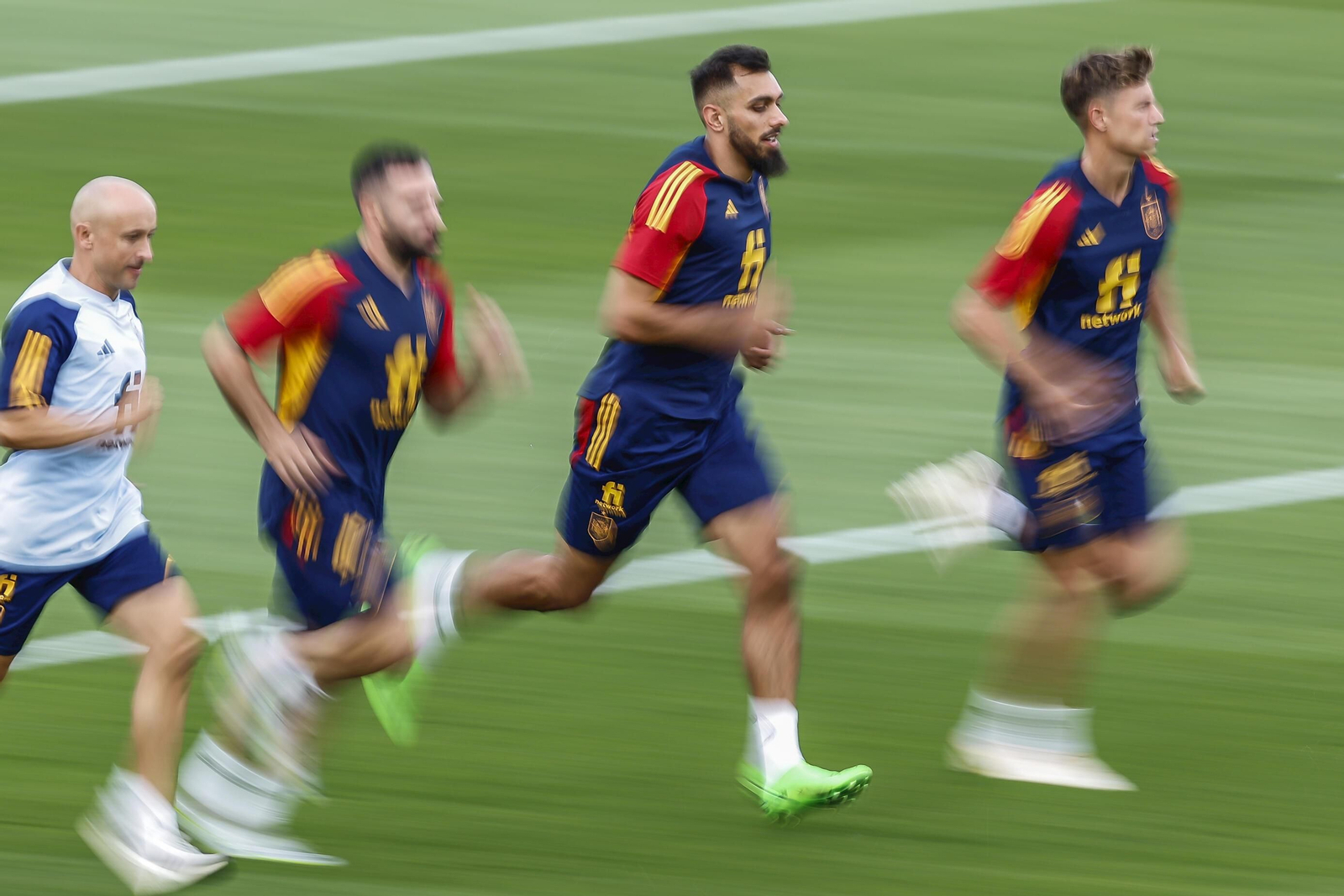 Los jugadores de la selección española.