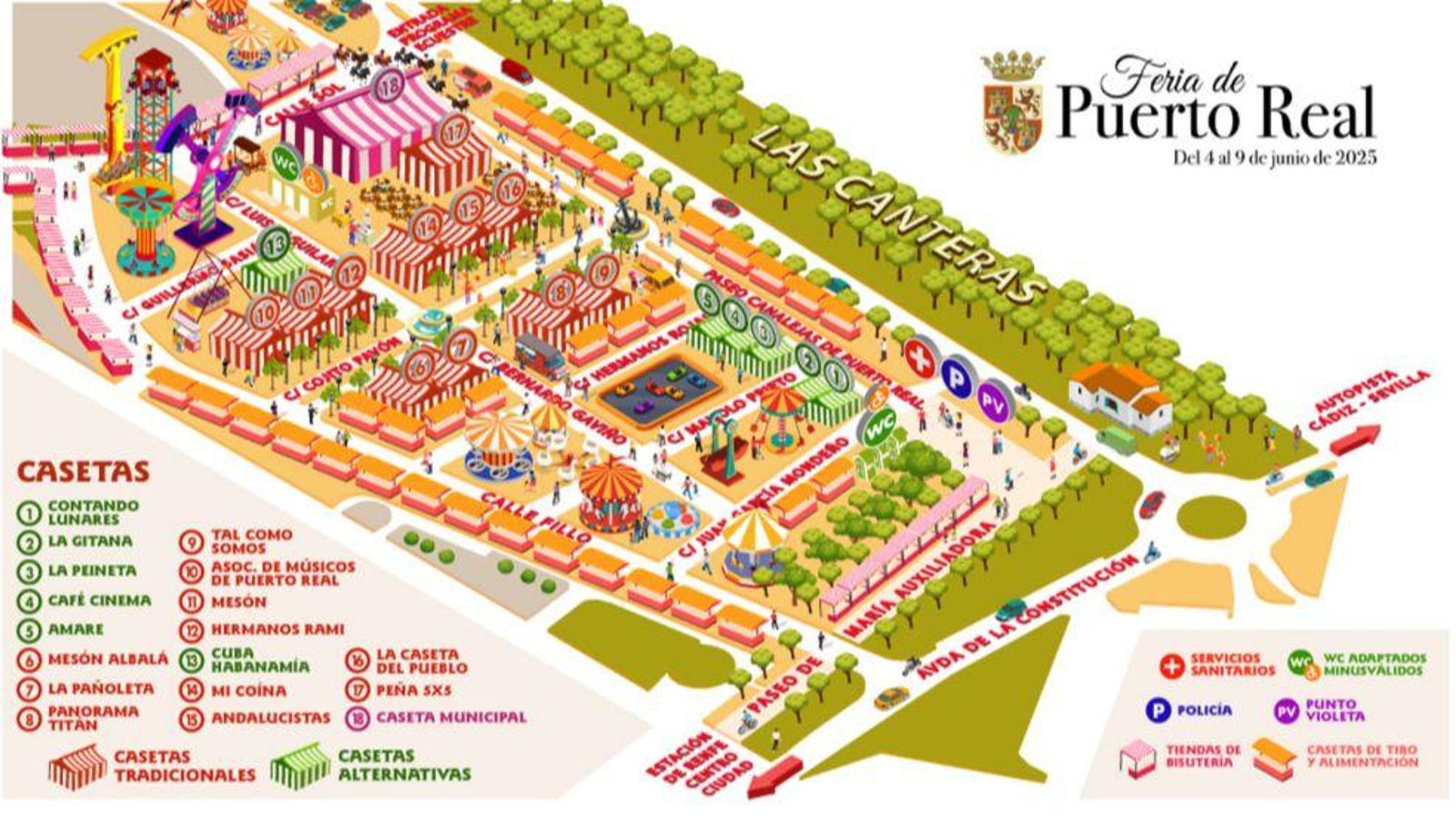 Mapa de la Feria de Puerto Real 2025