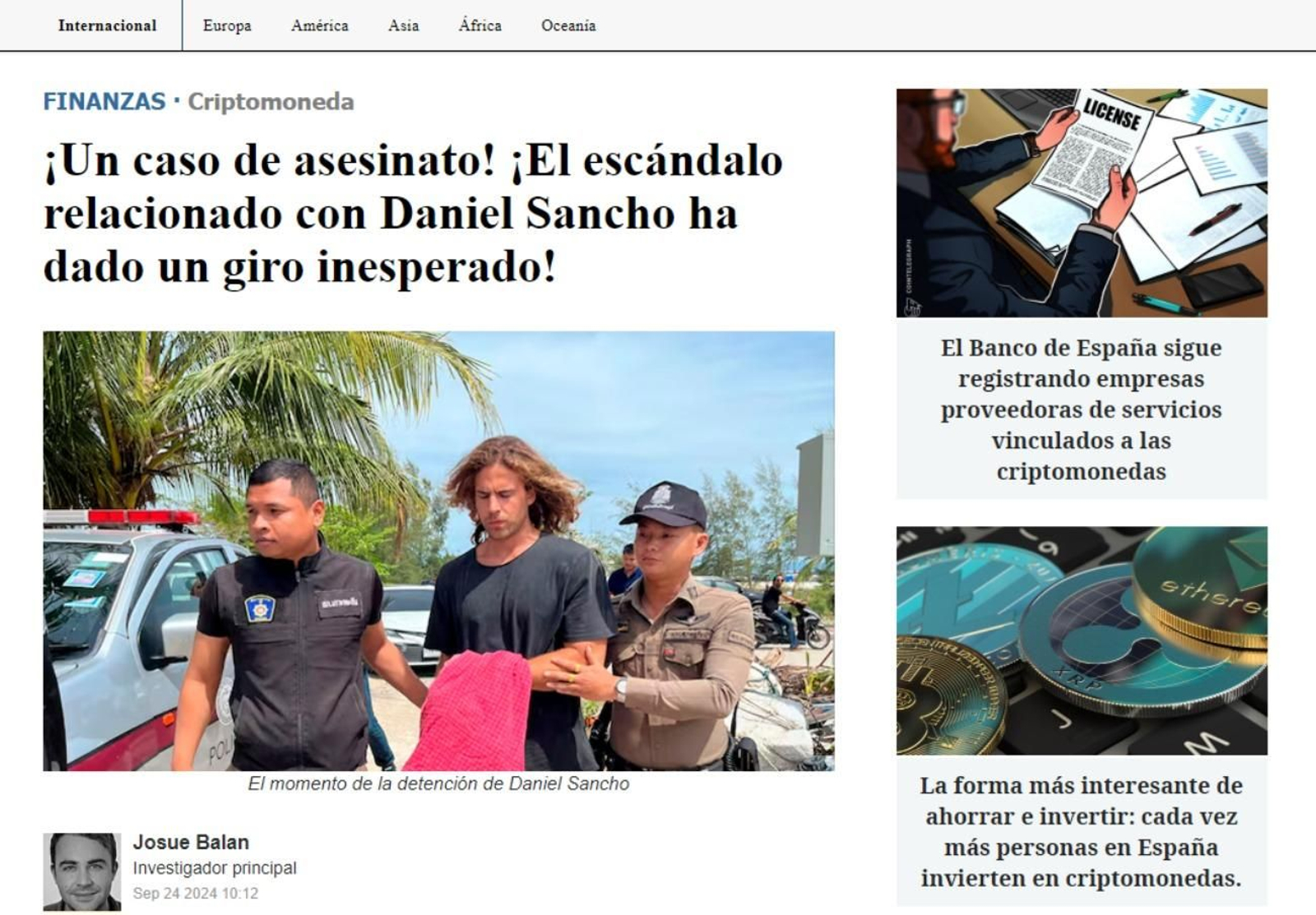 Una captura de la supuesta noticia.