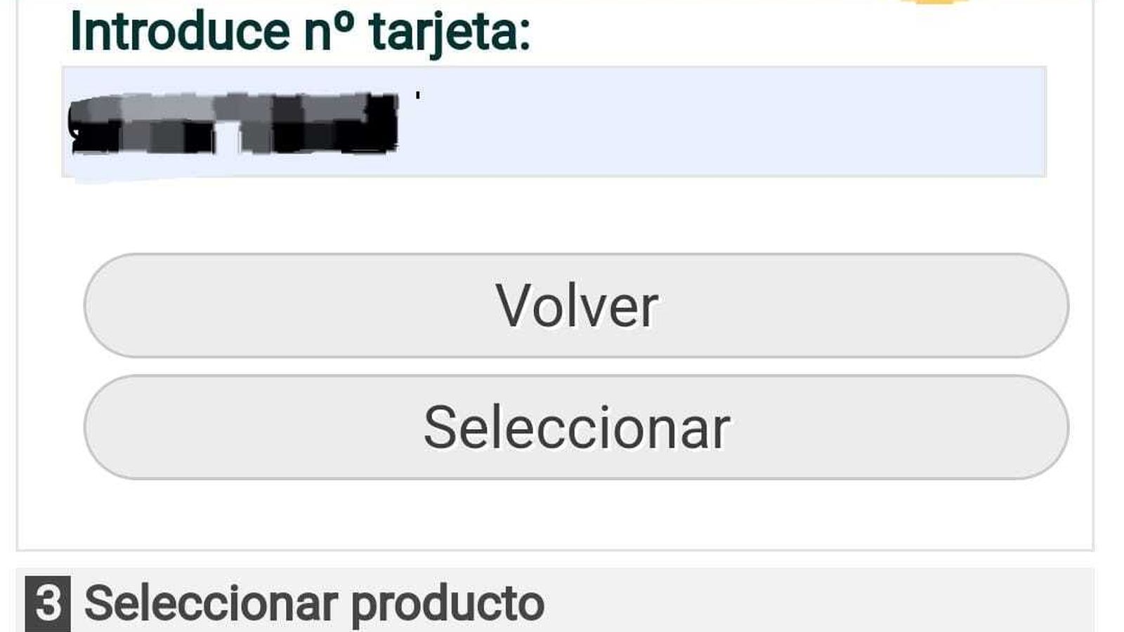 Introducir el número de la tarjeta
