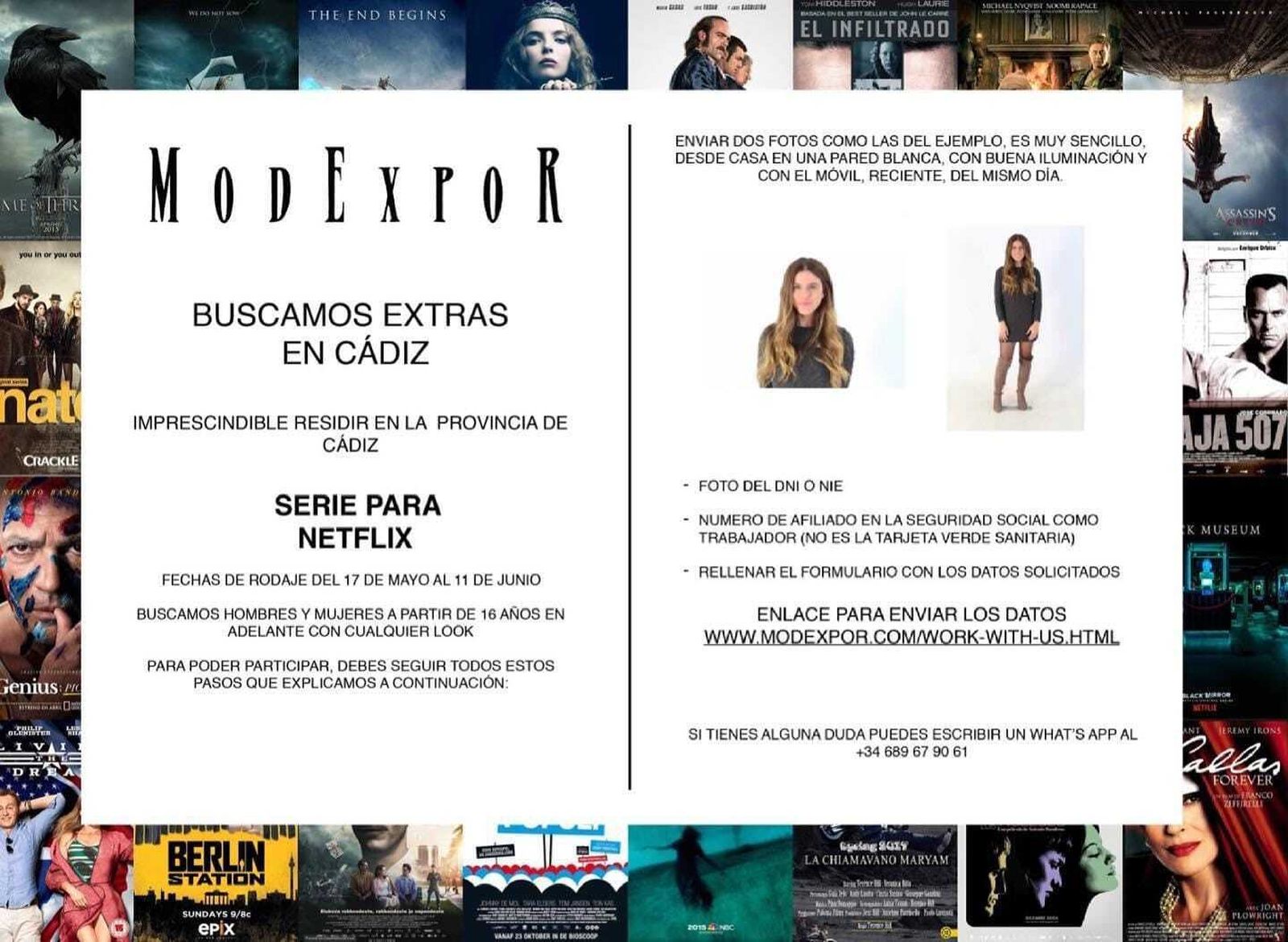 Anuncio del casting.