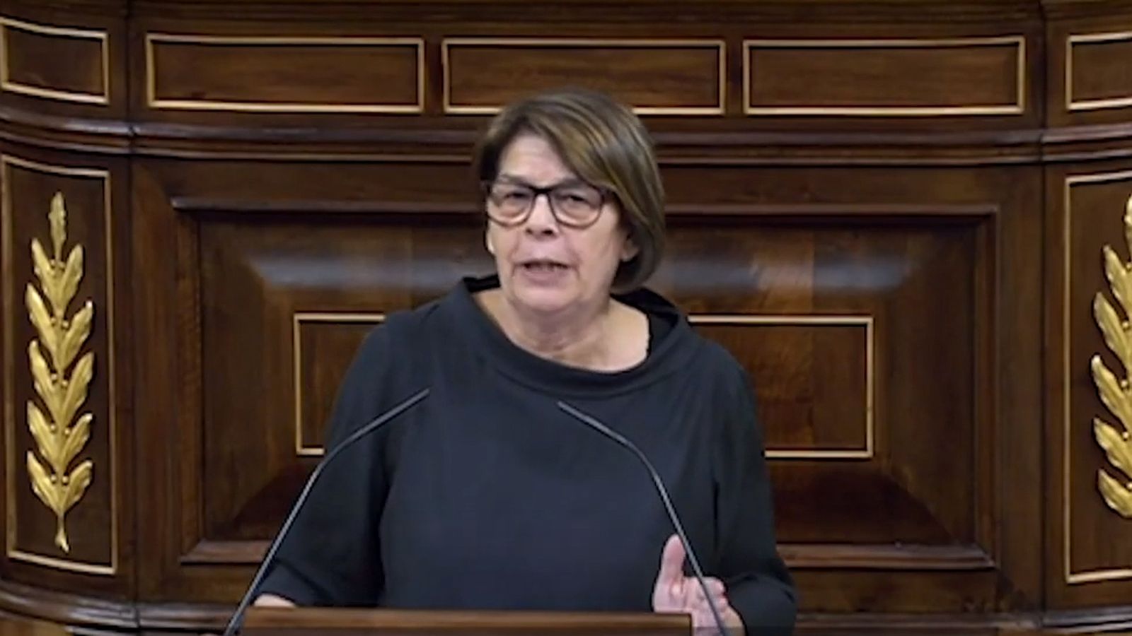 La dipitada Ines Sabanés en el Congreso de Más País Equo.