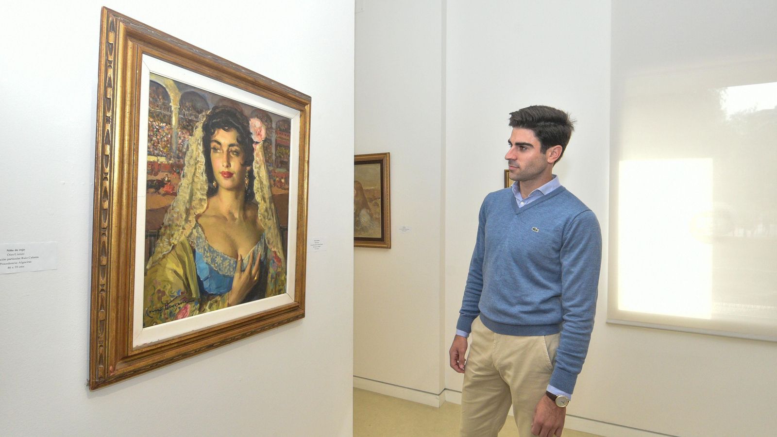 Pacheco ante un cuadro de Cruz Herrera en homenaje a Carlos Corbacho Pacheco ante un cuadro de Cruz Herrera en homenaje a Carlos Corbacho
