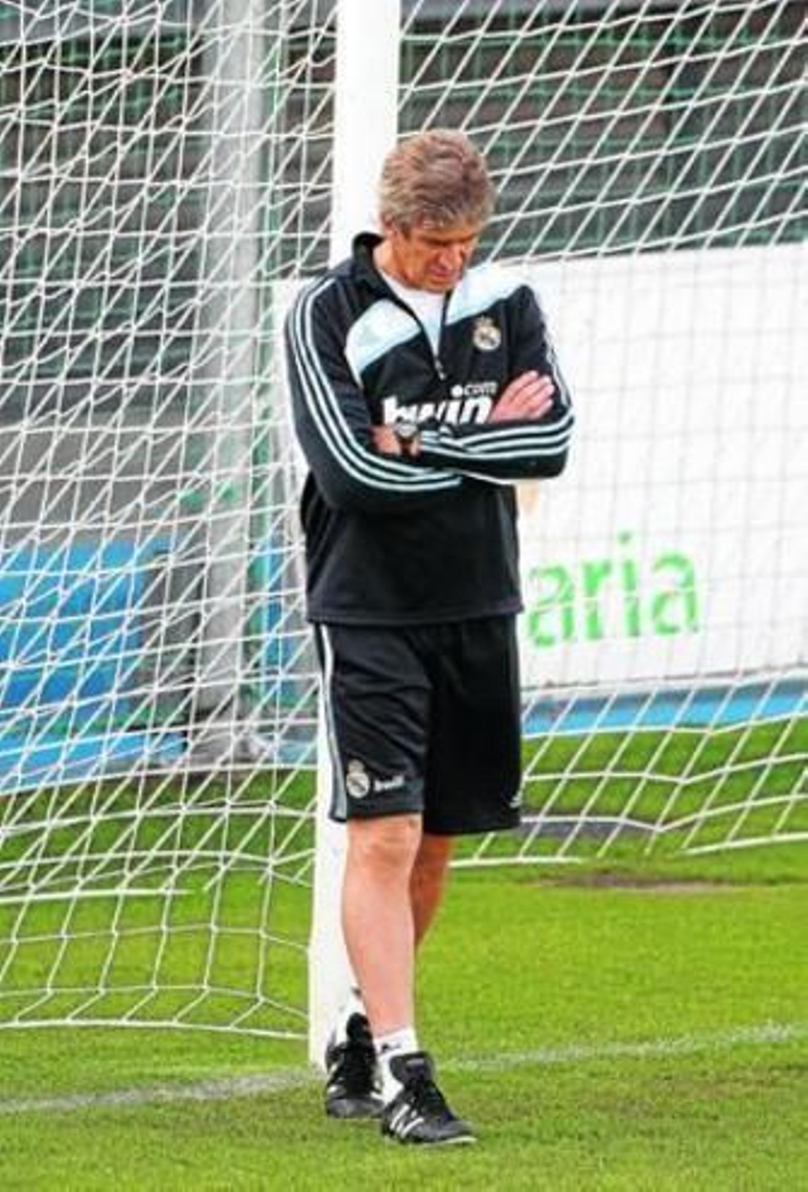 Manuel Pellegrini, en la sesión de ayer en Valdebebas.