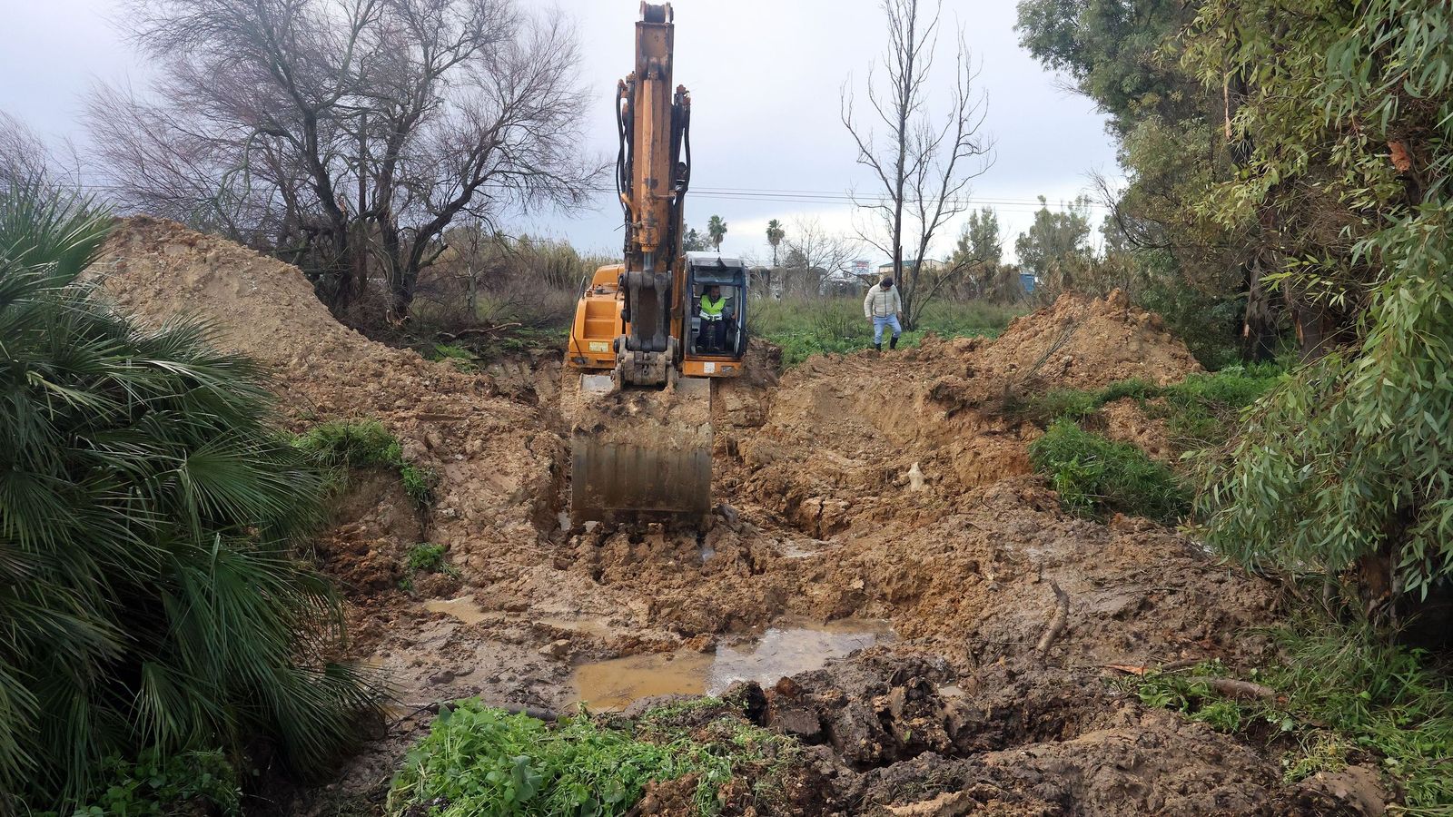 Así afronta la zona rural de Jerez la subida del río Guadalete