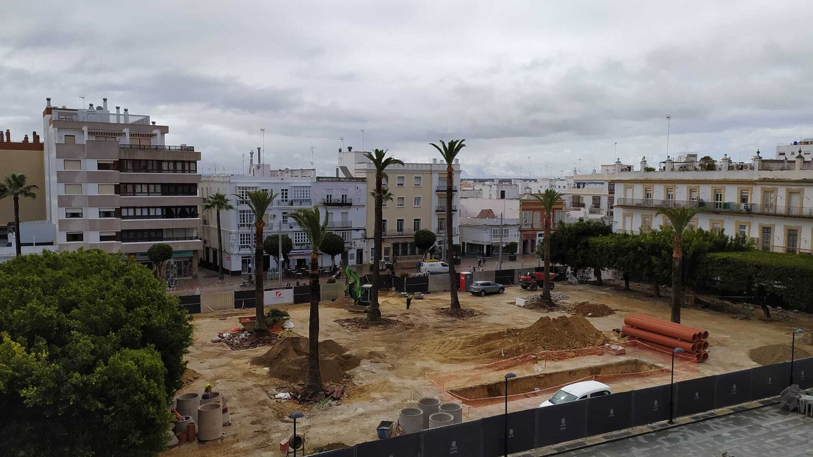 Obras en la plaza del Rey, en una imagen tomada esta misma semana.